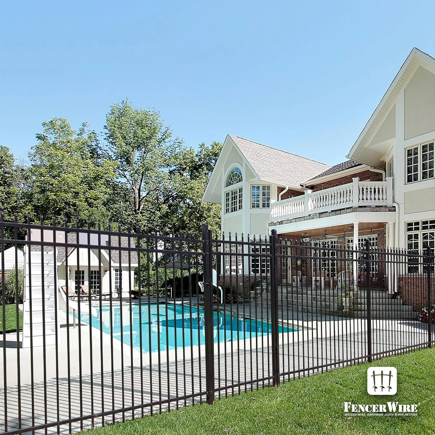 Fencer Wire Heavy Duty Pinnacle Fence Gate, 6FT Height x 4FT Width Outdoor Fence Gate, Outdoor Anti-Rust Metal Steel Gate for Fencing Barrier, Decorative Garden Gate for Residential, Yard, Pool,Patio - Image 5