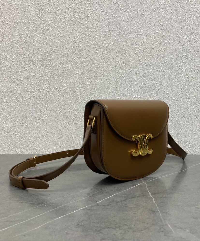 Celine Teen Besace Triomphe In Shiny Calfskin Coffee1:1High-quality replica