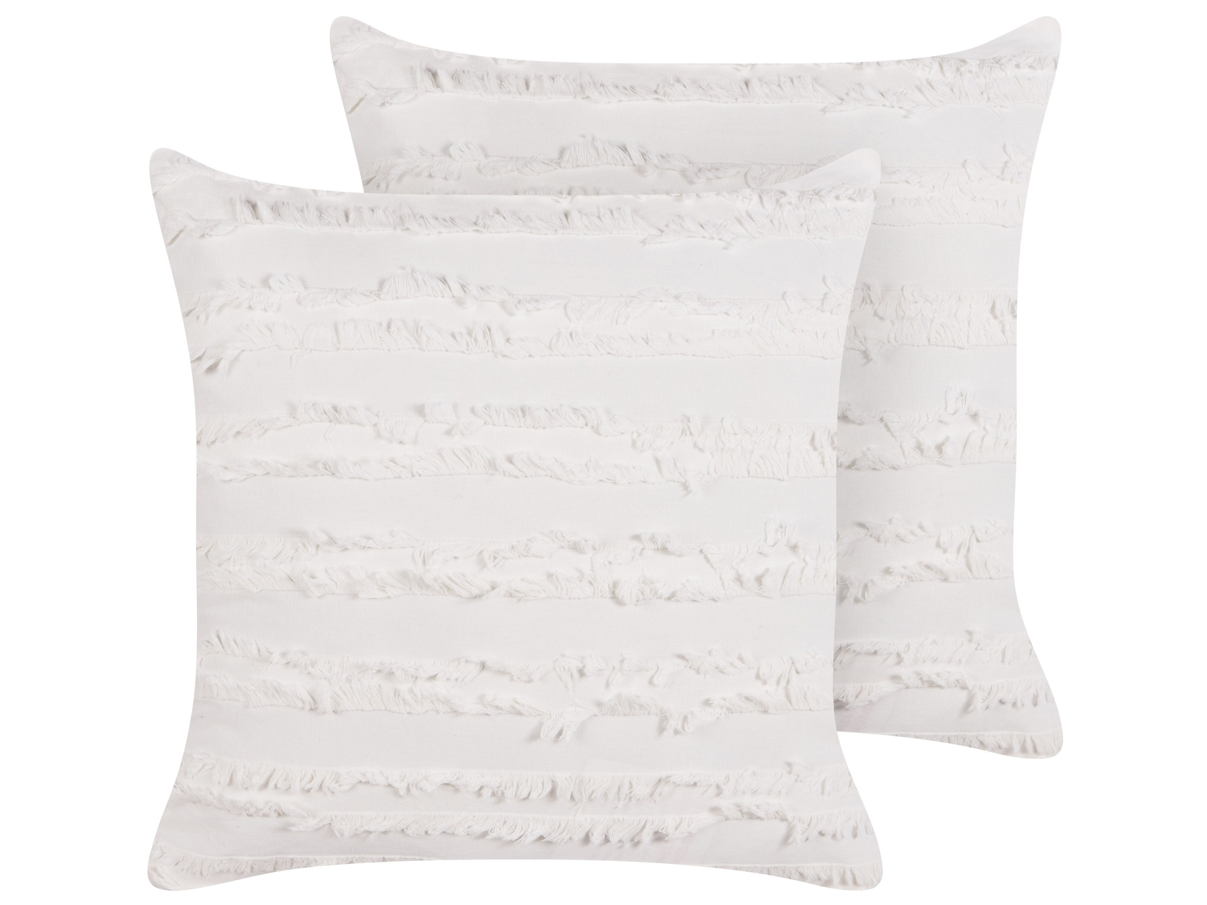 Set of 2 Decorative Cushions MAKNEH Cotton 45 x 45 cm White Solid
