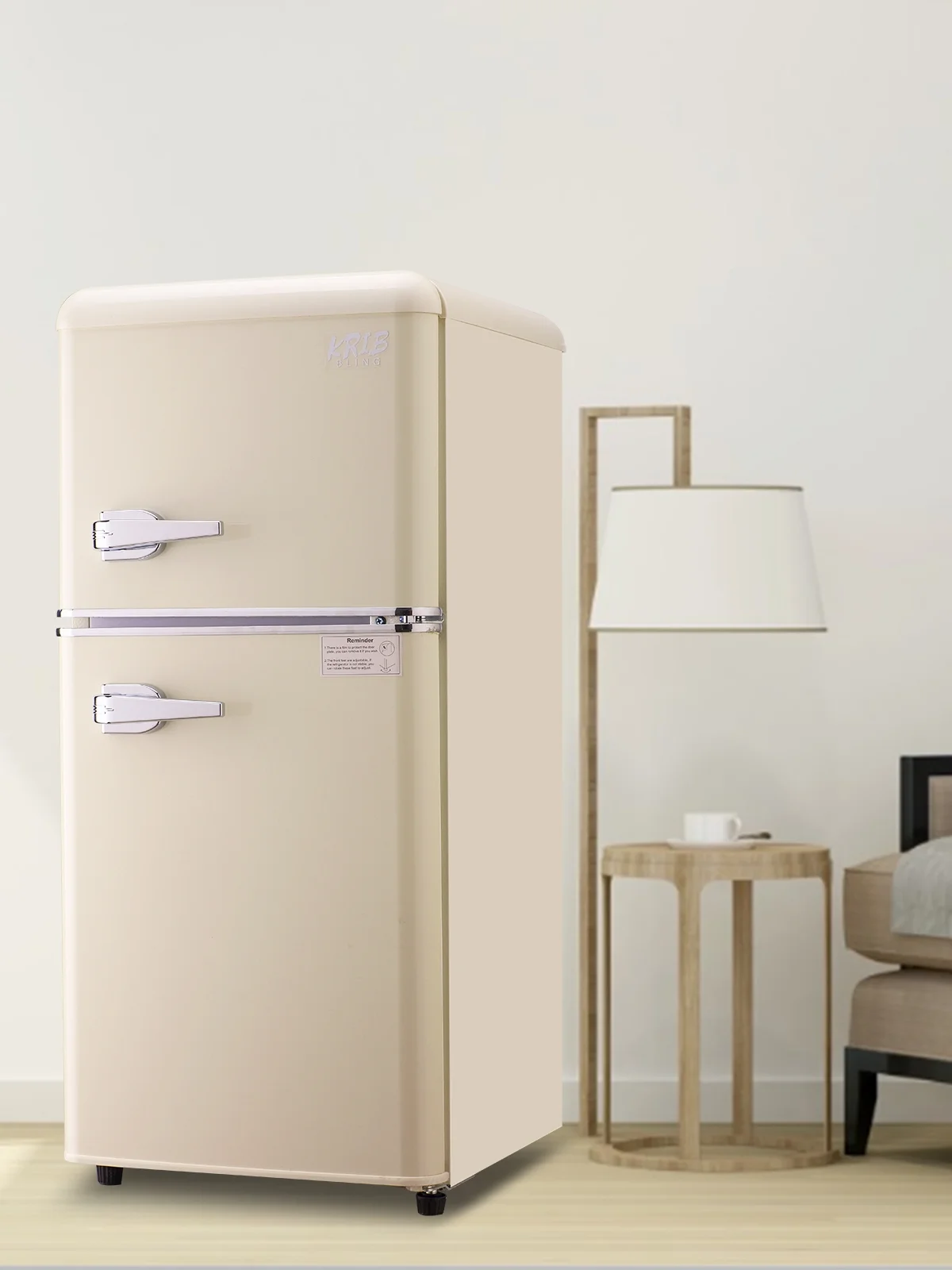 Krib B Compact Refrigerator 3.5 Cu.ft, Mini Fridge with Freezer, Modern Fridge with Dual Door, 7 Grade Temperature Adjustment, Silver - Image 17