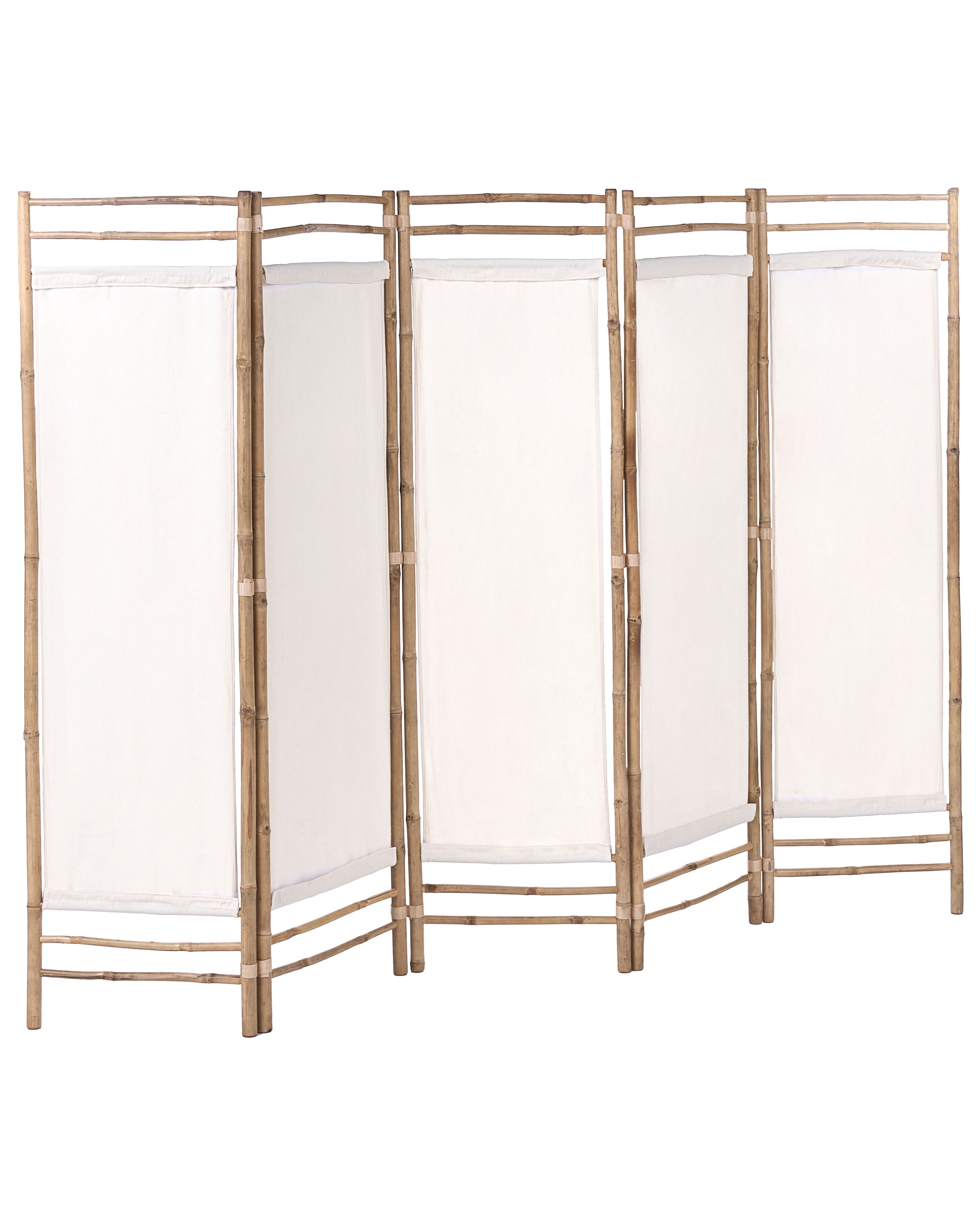 5-Panel Garden Privacy Screen ALBEROBELLO Folding Light Brown