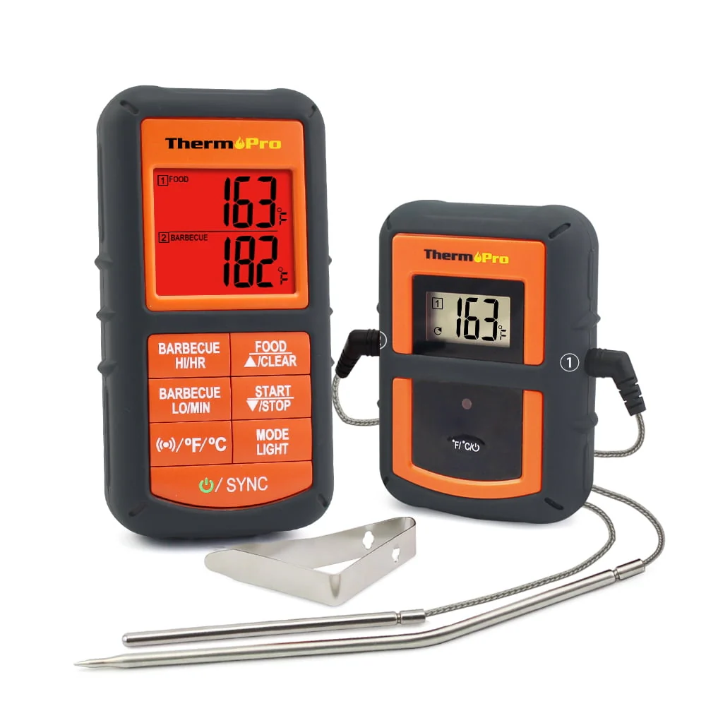 ThermoPro TP08BW 500FT Wireless Meat Thermometer for Grilling Smoker BBQ Grill Oven Thermometer with Dual Probe Kitchen Cooking Food Thermometer