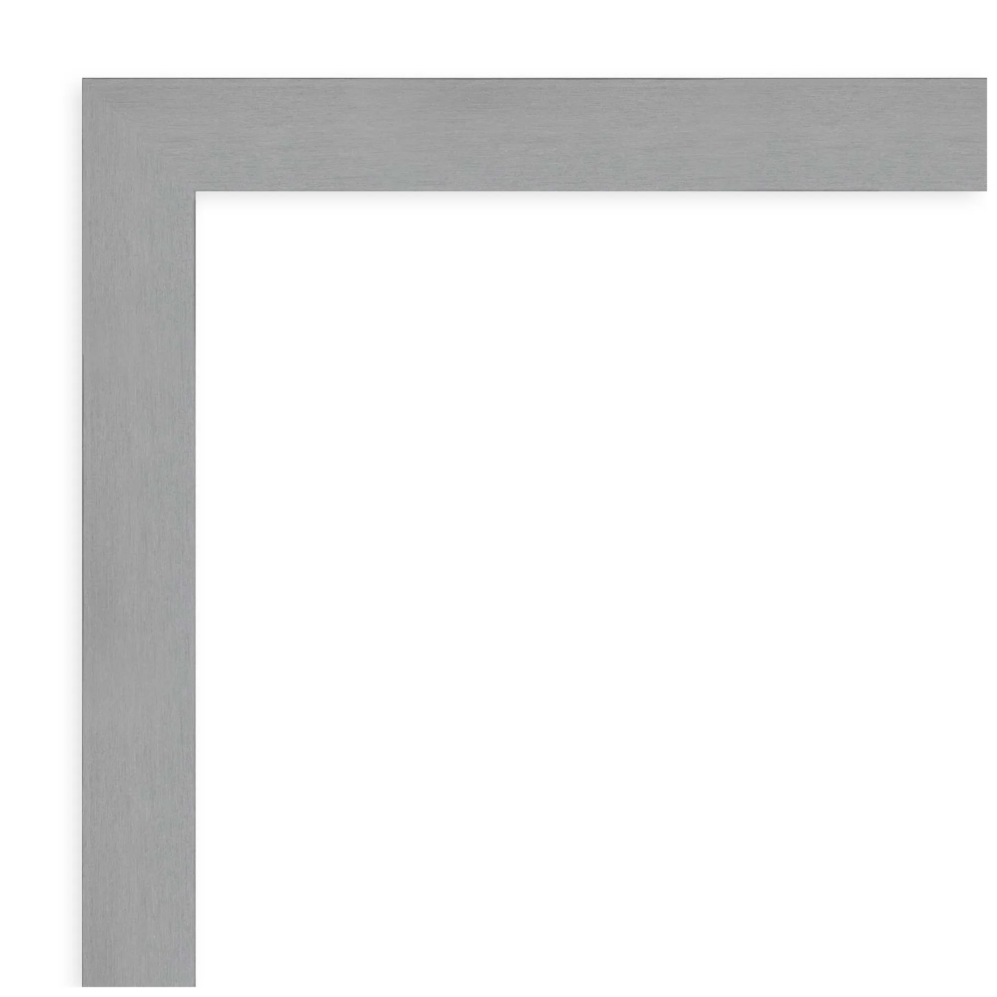 Brushed Nickel Beveled Wood Bathroom Wall Mirror