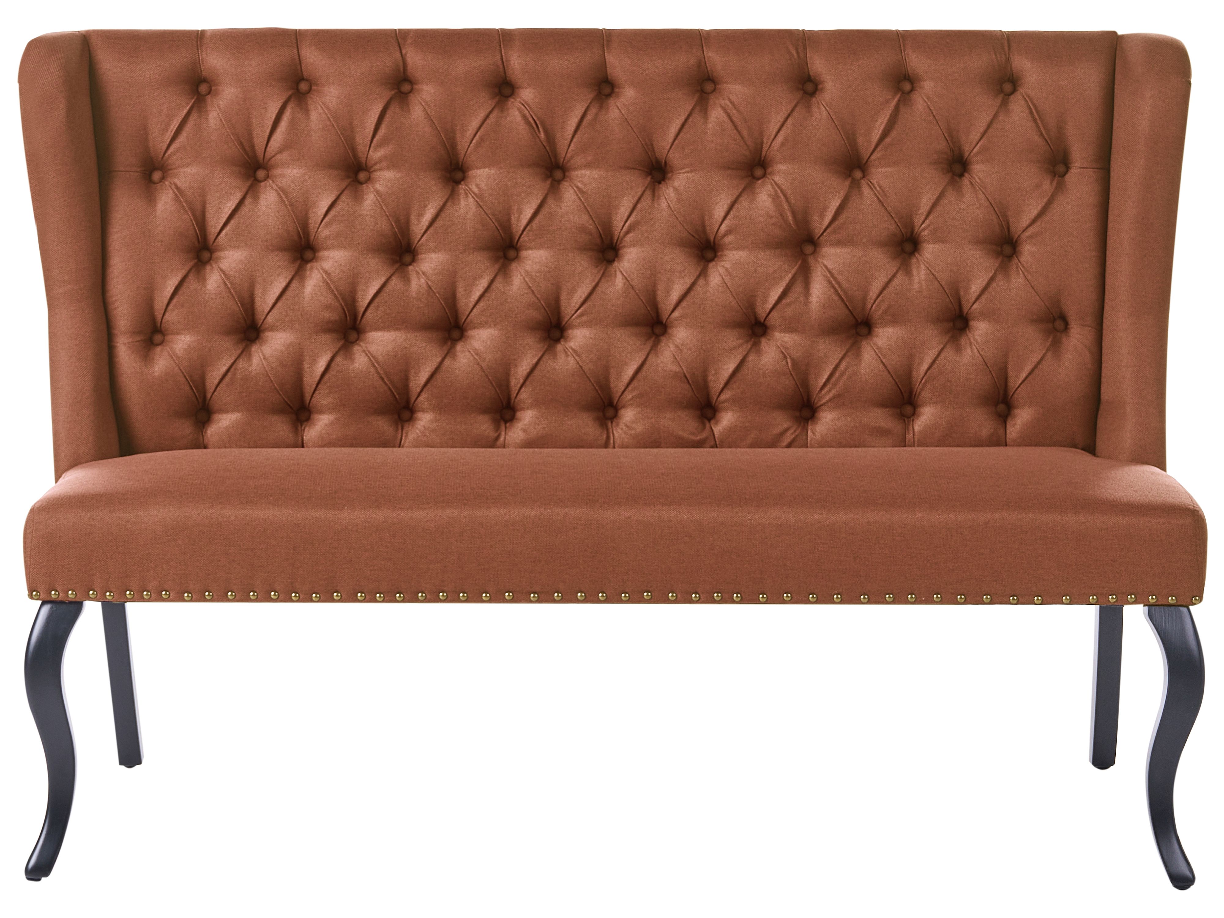 Dining Bench 2 Seater TORSBY Fabric Golden Brown