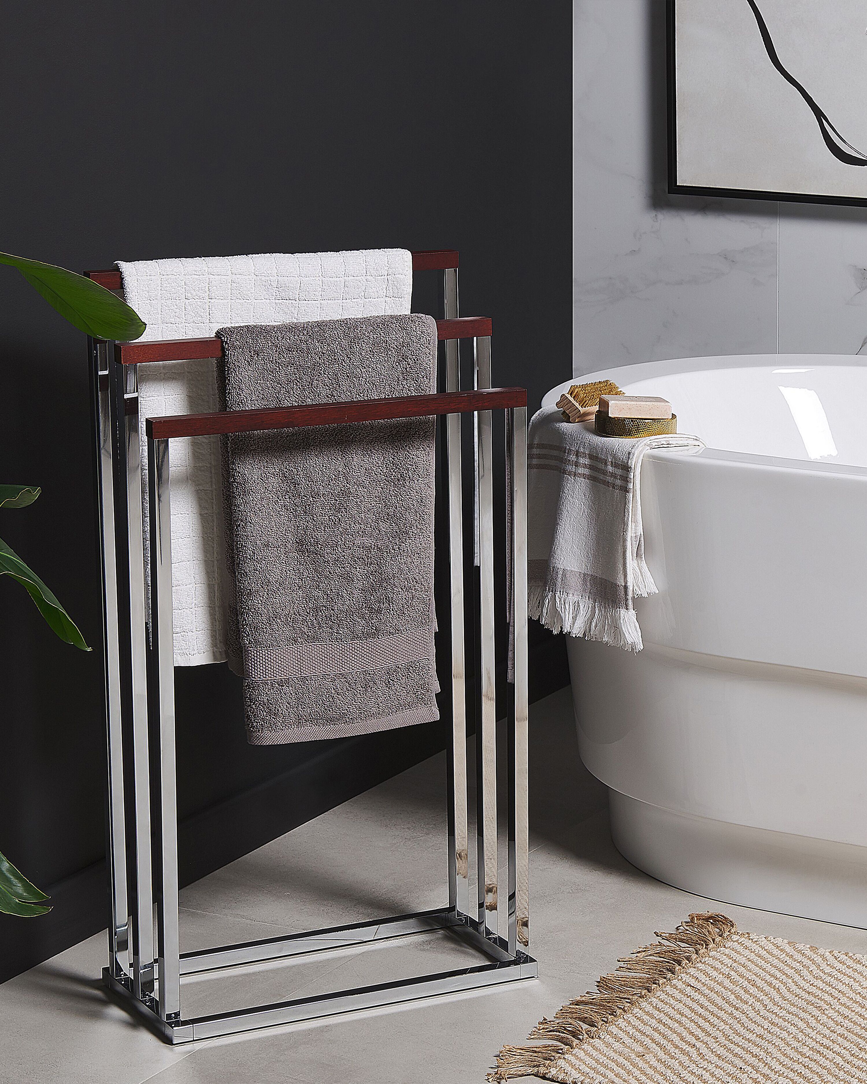 Towel Stand CHARRAS Metal Silver