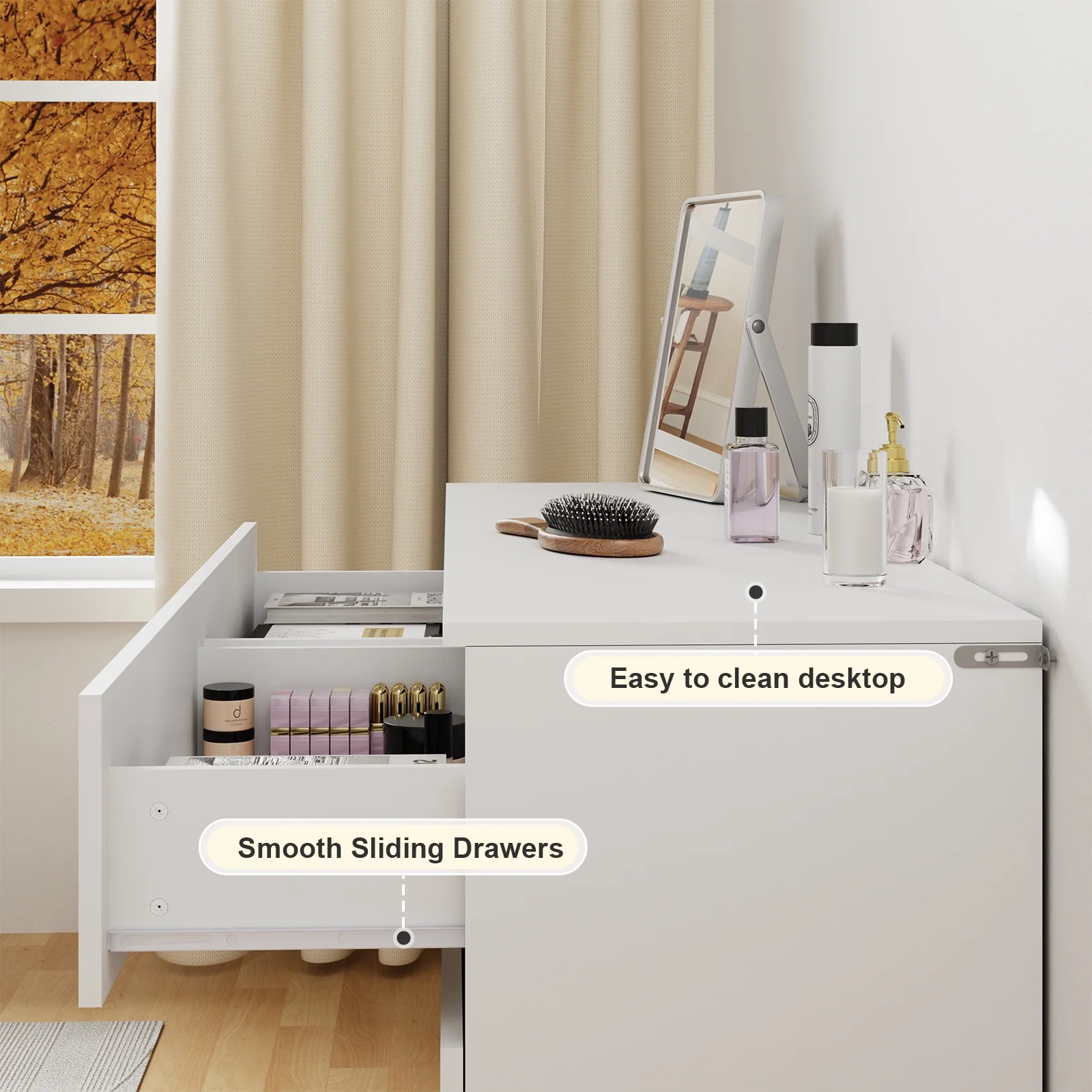 Hommpa White 6 Drawers Dresser for Bedroom, Chest of Drawers TV Stand Dresser for Closet, Wooden Modern Storage Cabinet for Women Living Room Furniture