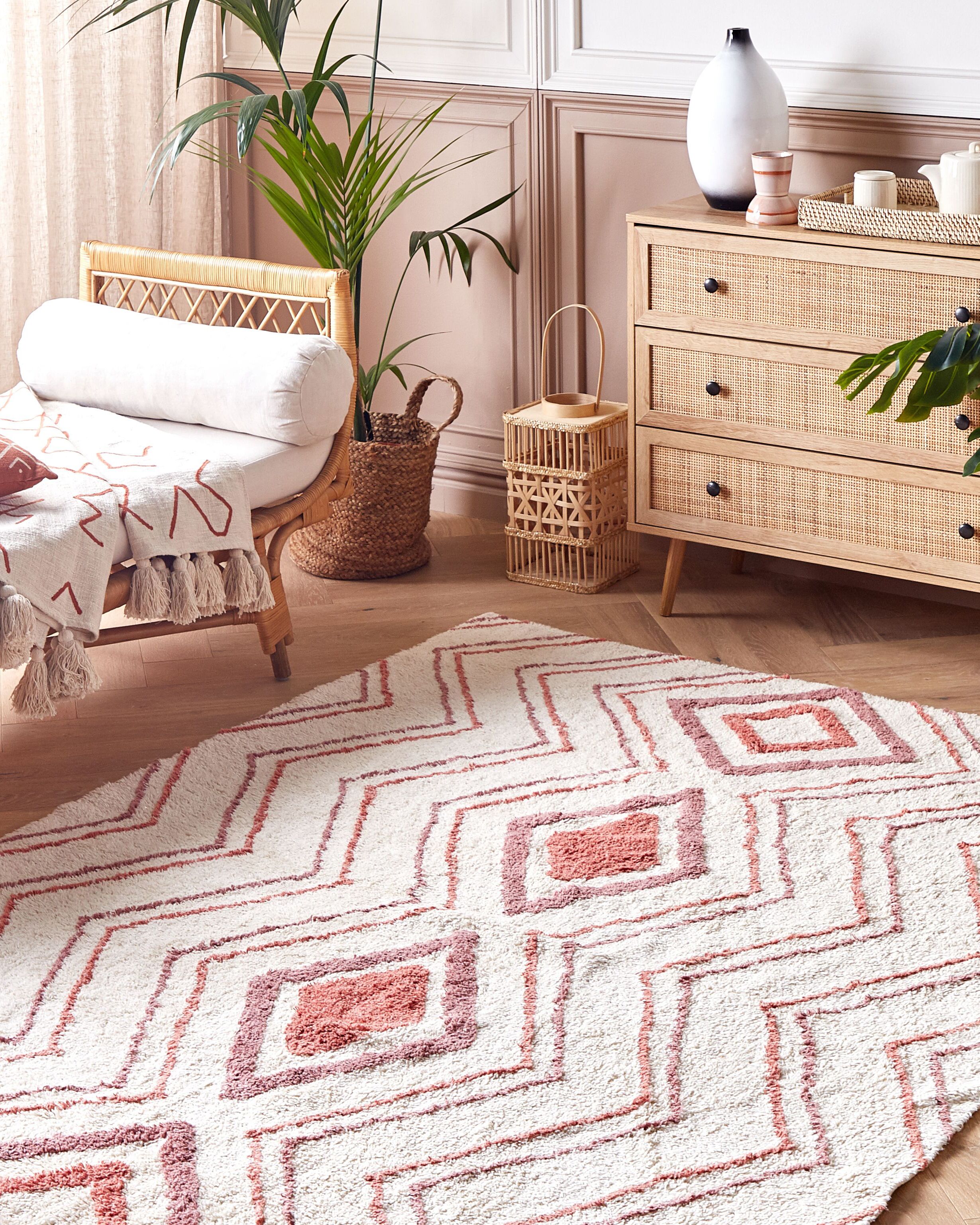 Rug KASTAMONU Beige 160 x 230 cm Cotton