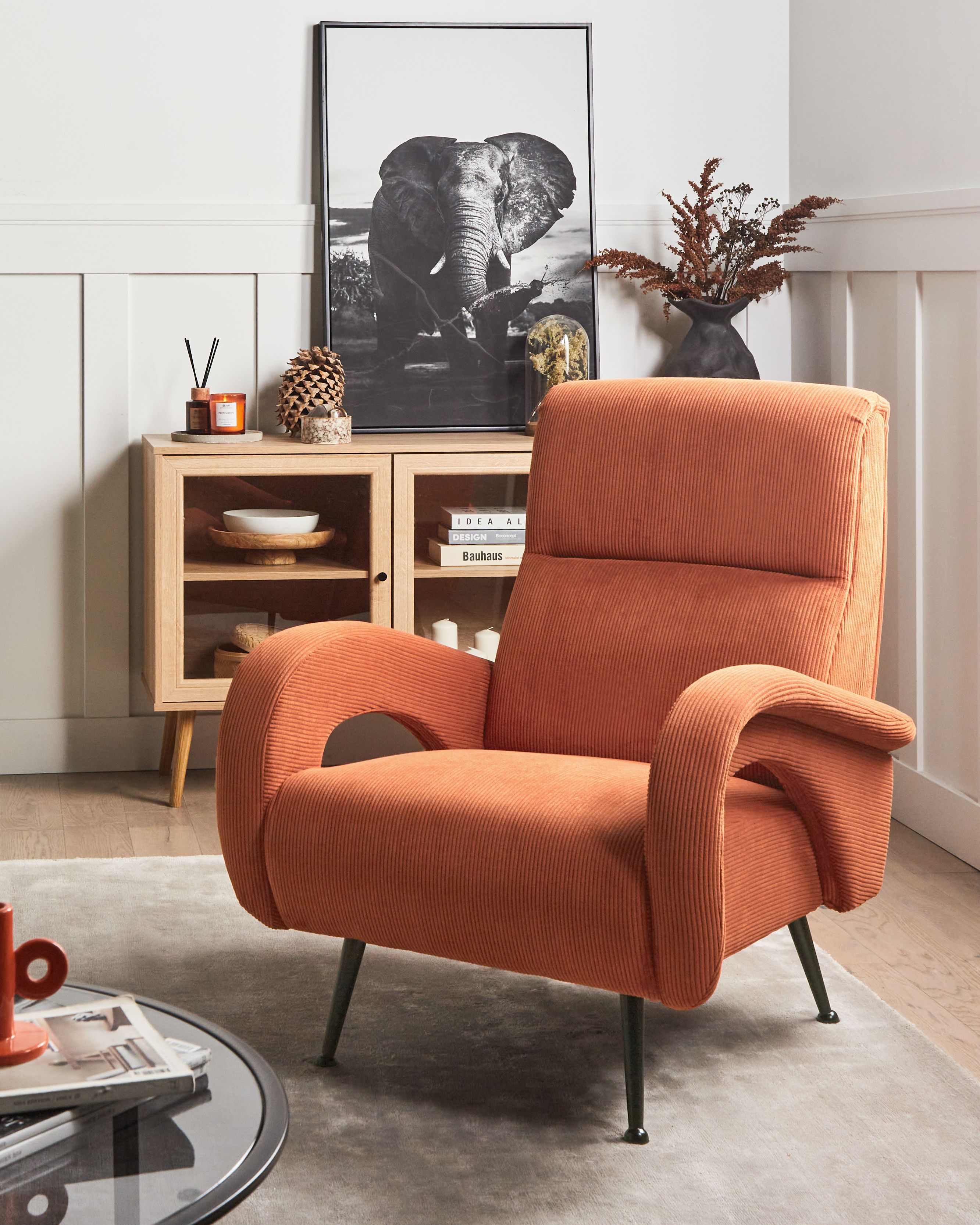 Armchair SVALOV Corduroy Orange