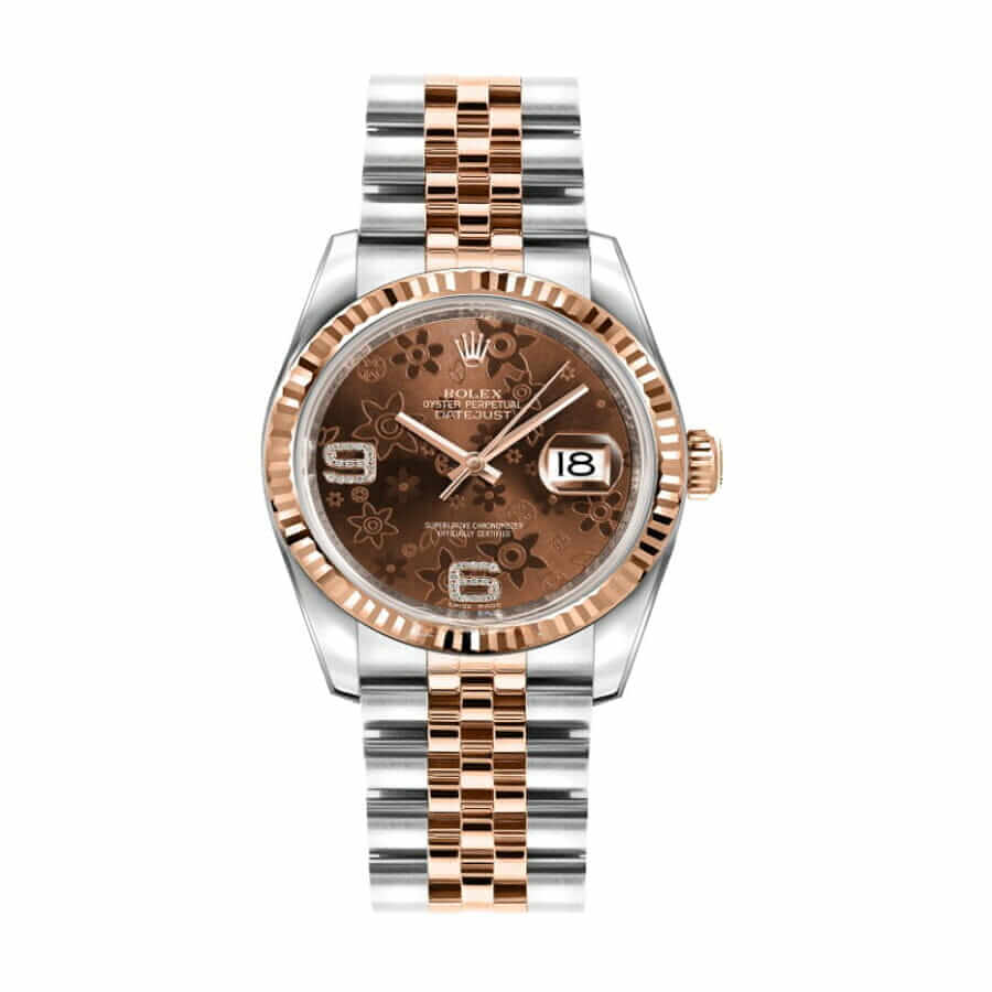 Rolex Datejust 116231-0105 Chocolate Floral Dial Replica - Elite Watch Atelier