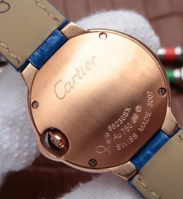 Replica Cartier Ballon Bleu 28mm Ladies RG White Dial Diamonds Markers Ronda Quartz - Top club