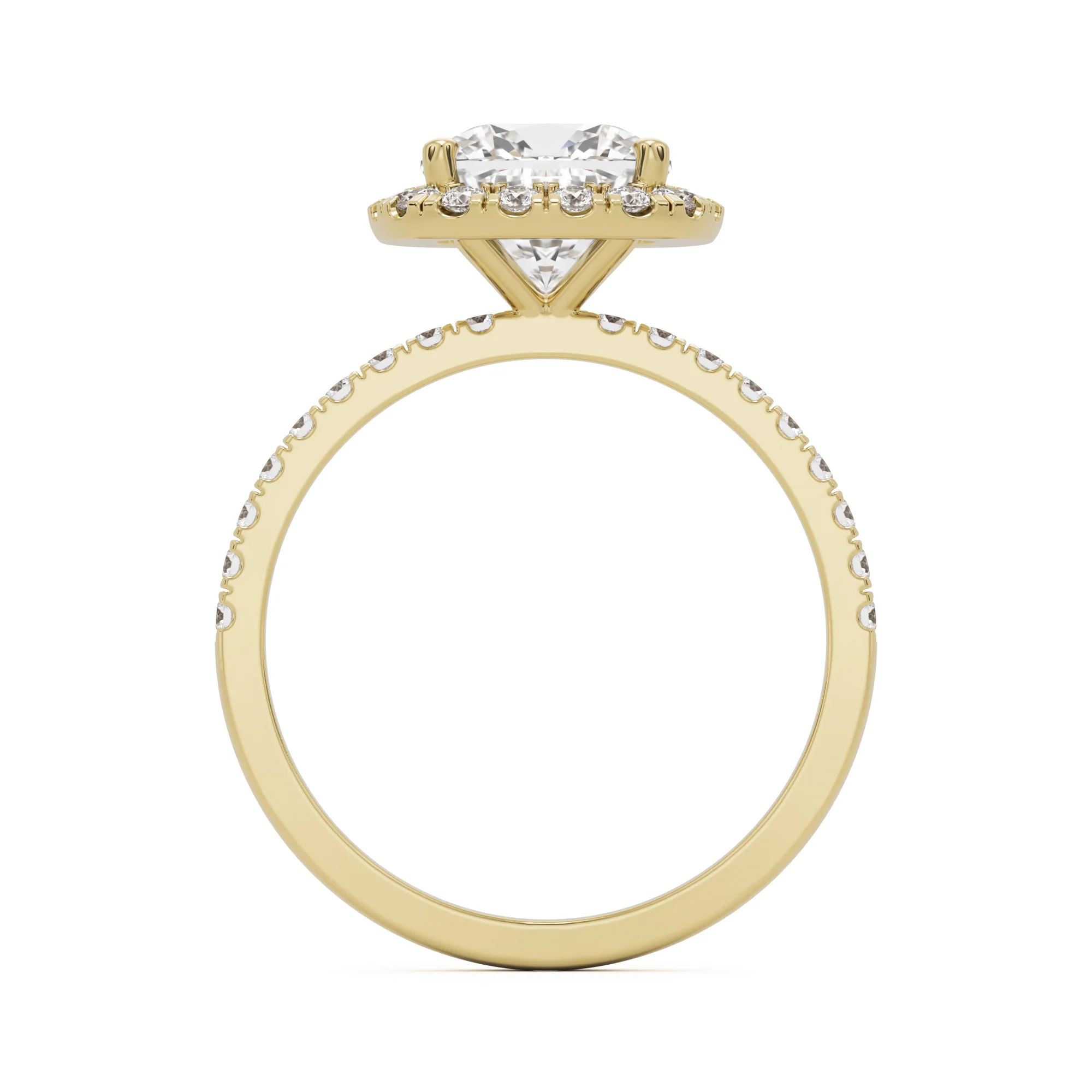 The Elongated Cushion Halo Pavé