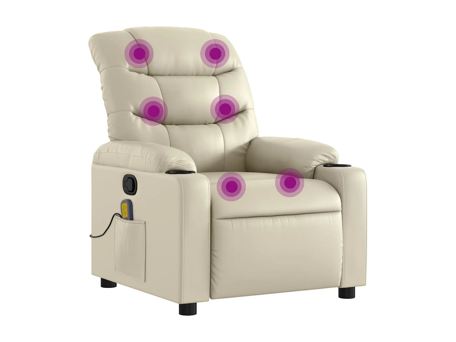Fauteuil inclinable-Chaise de relax-Fauteuil de Massage crème similicuir SHL1719