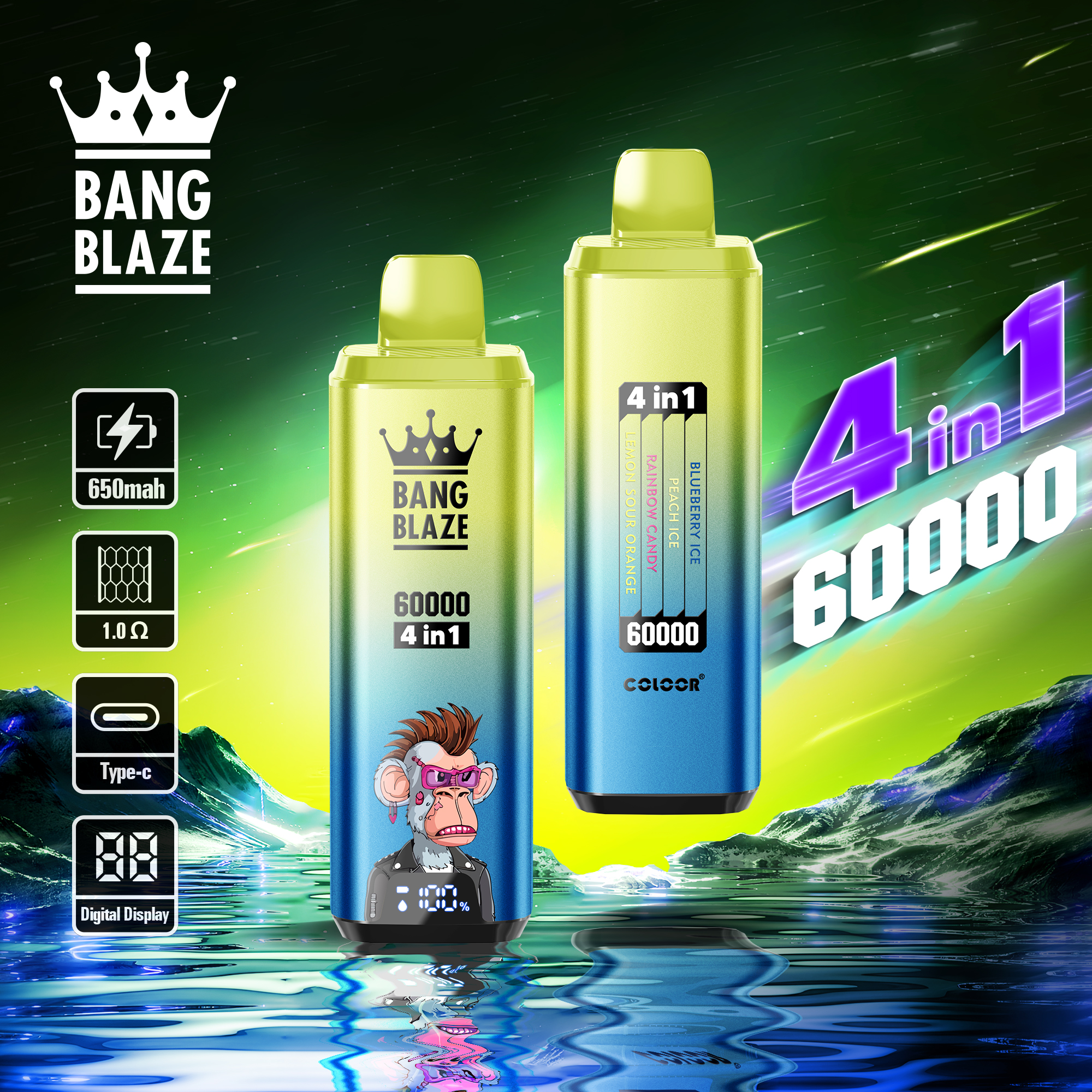 Bang Blaze 60000 Puffs 4in1 Smart Display Vape