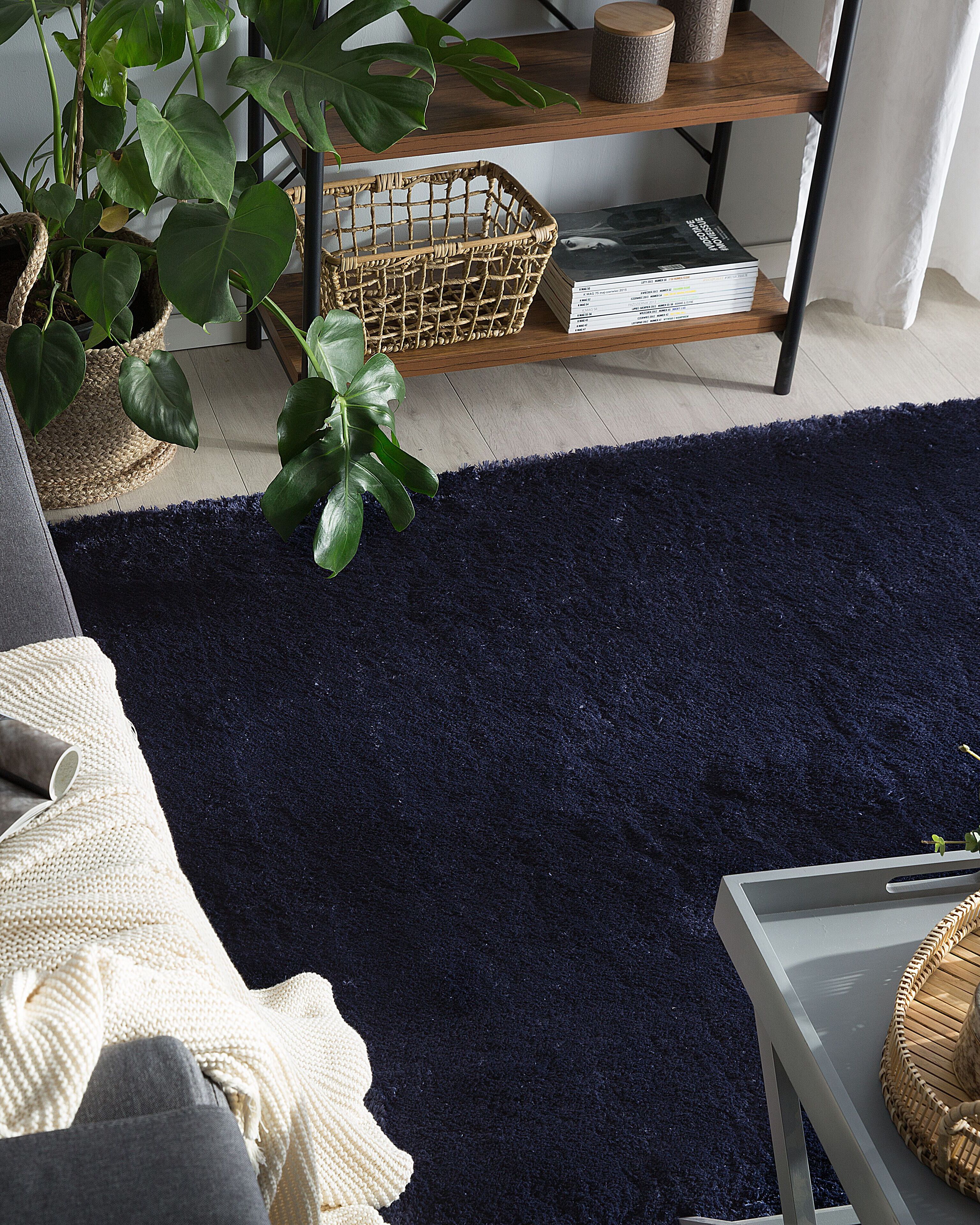 Shaggy Rug EVREN Dark Blue 160 x 230 cm