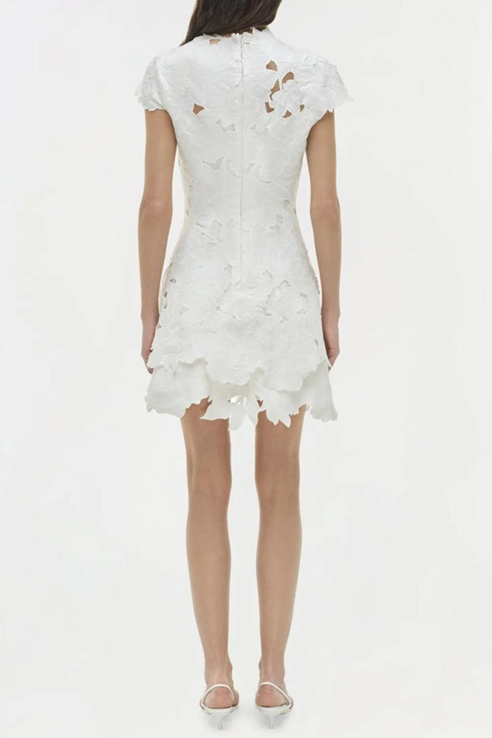 green emerald velvet dress Simkhai Women's Holloway Embroidered Mini Dress in White, Lace, Size 2