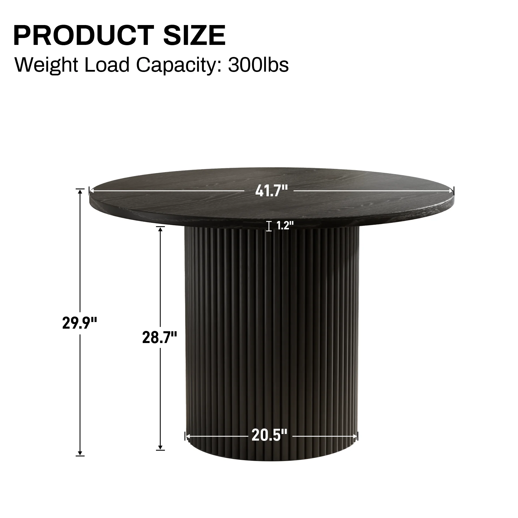 Rophefx 35.4" Solid Wood Round Dining Table with Handcrafted Relief Pedestal,Circle Dining Table,Walnut - Image 13