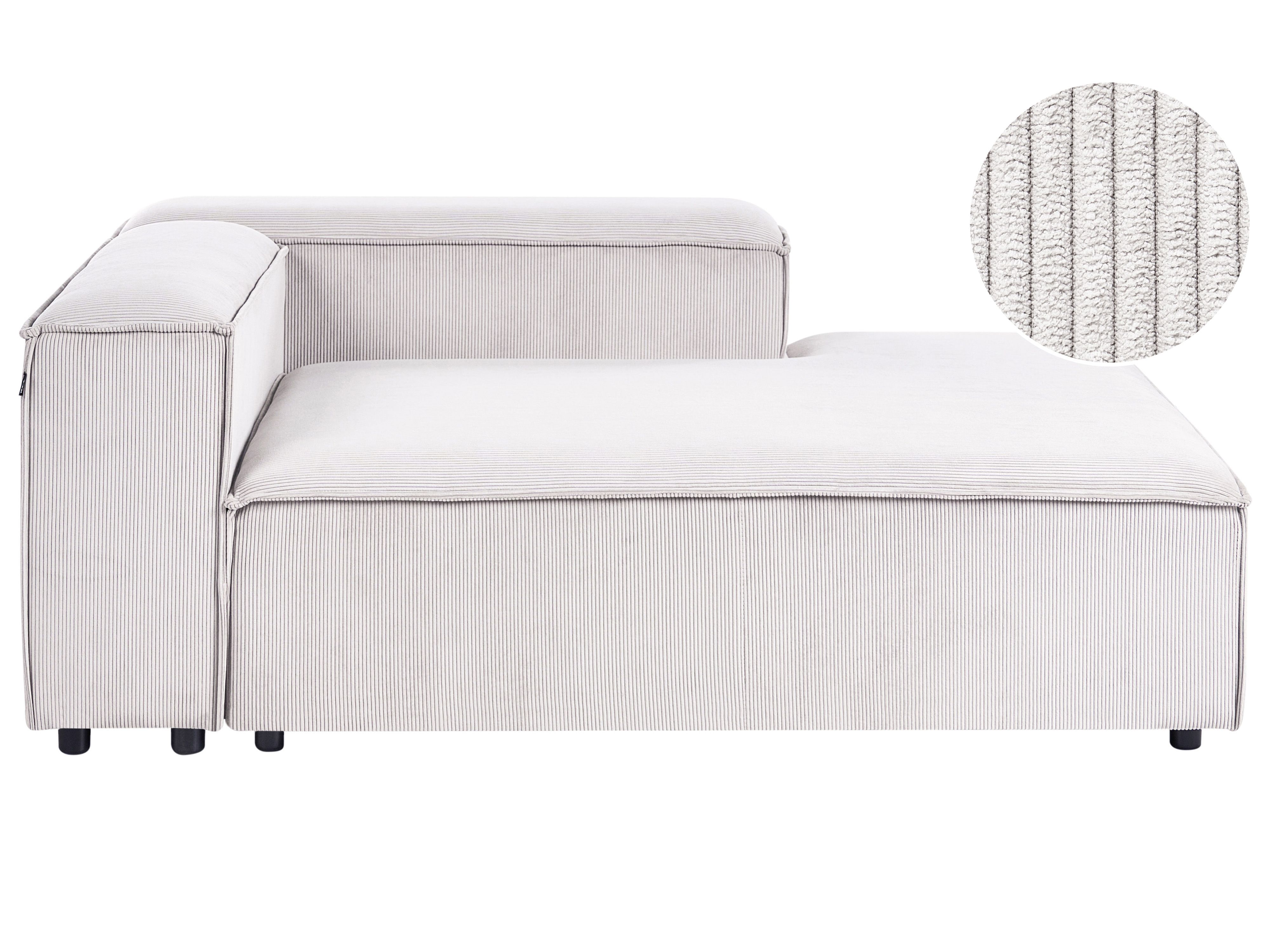 Left-Hand Chaise Lounge ARDAL Corduroy Off-White