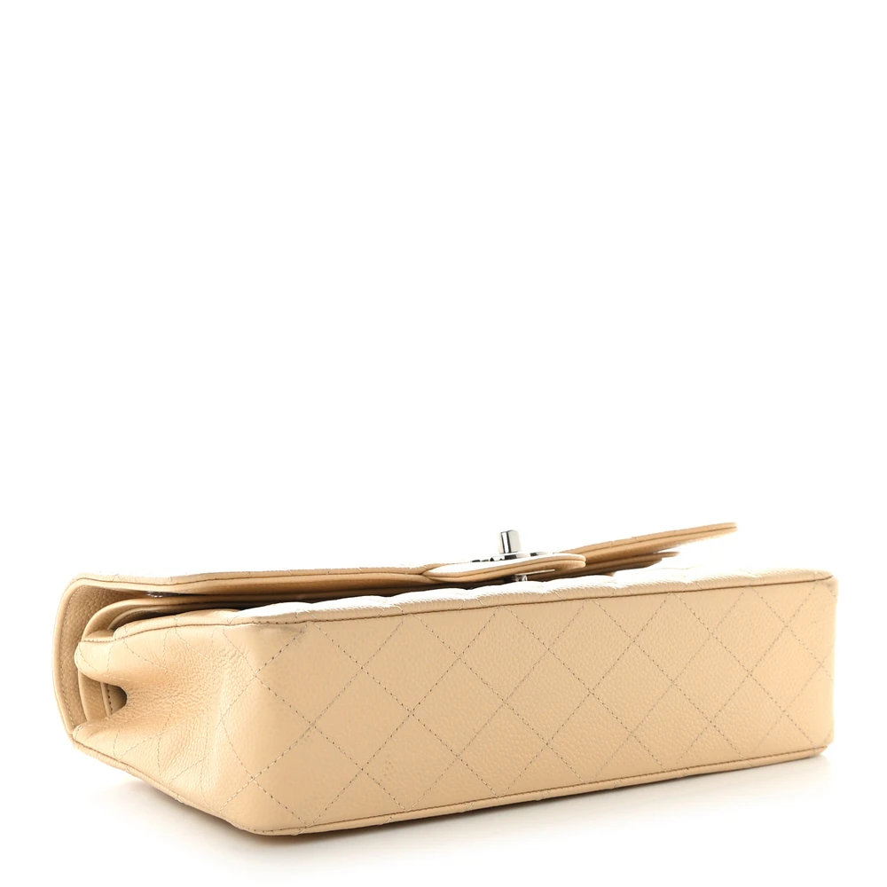 Chanel Beige Quilted Caviar Medium Flap Replica Handbags1:1High-quality replica