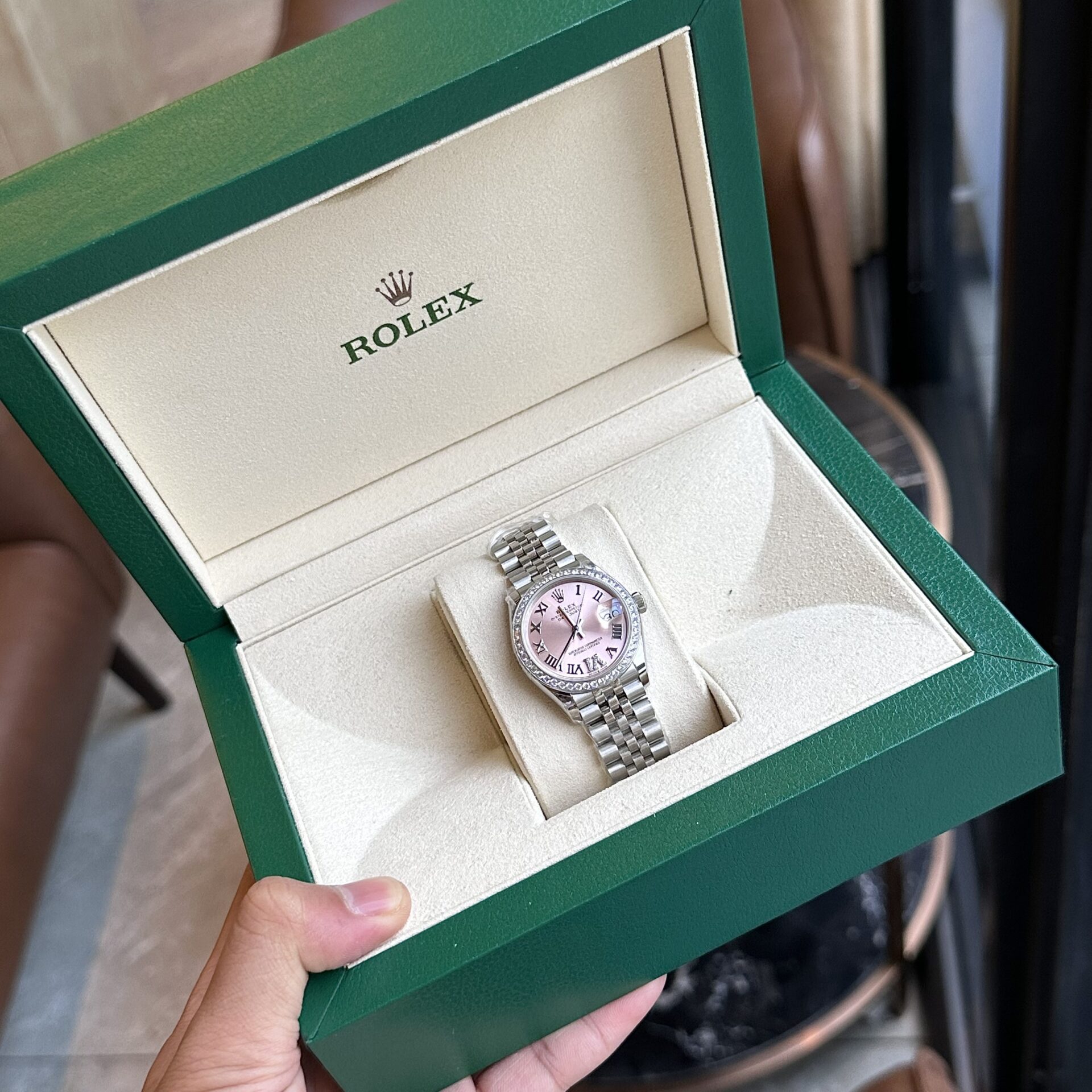Rolex DateJust With Diamonds Pink Dial Replica Women s Watch EW 31mm - Top club
