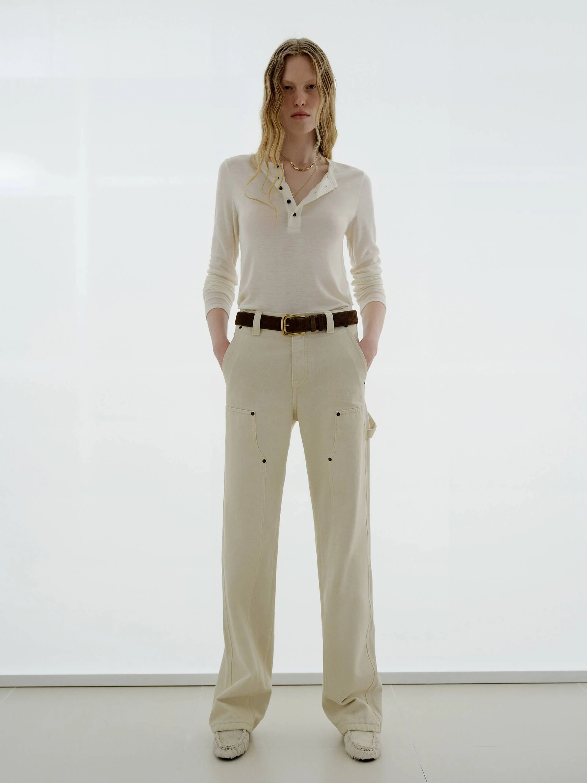 Wool Blend Button Blouse