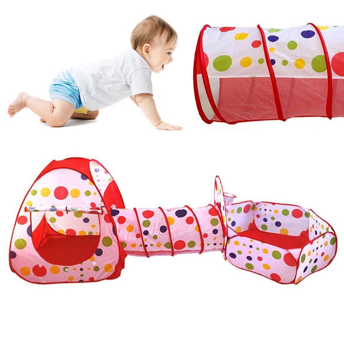 MiniSpeeltuin | 3-in-1 Speeltent, Ballenpoel en Tunnel