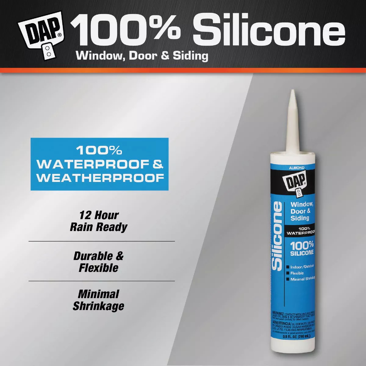 DAP 9.8 Oz. Window, Door & Siding Silicone Sealant, Almond