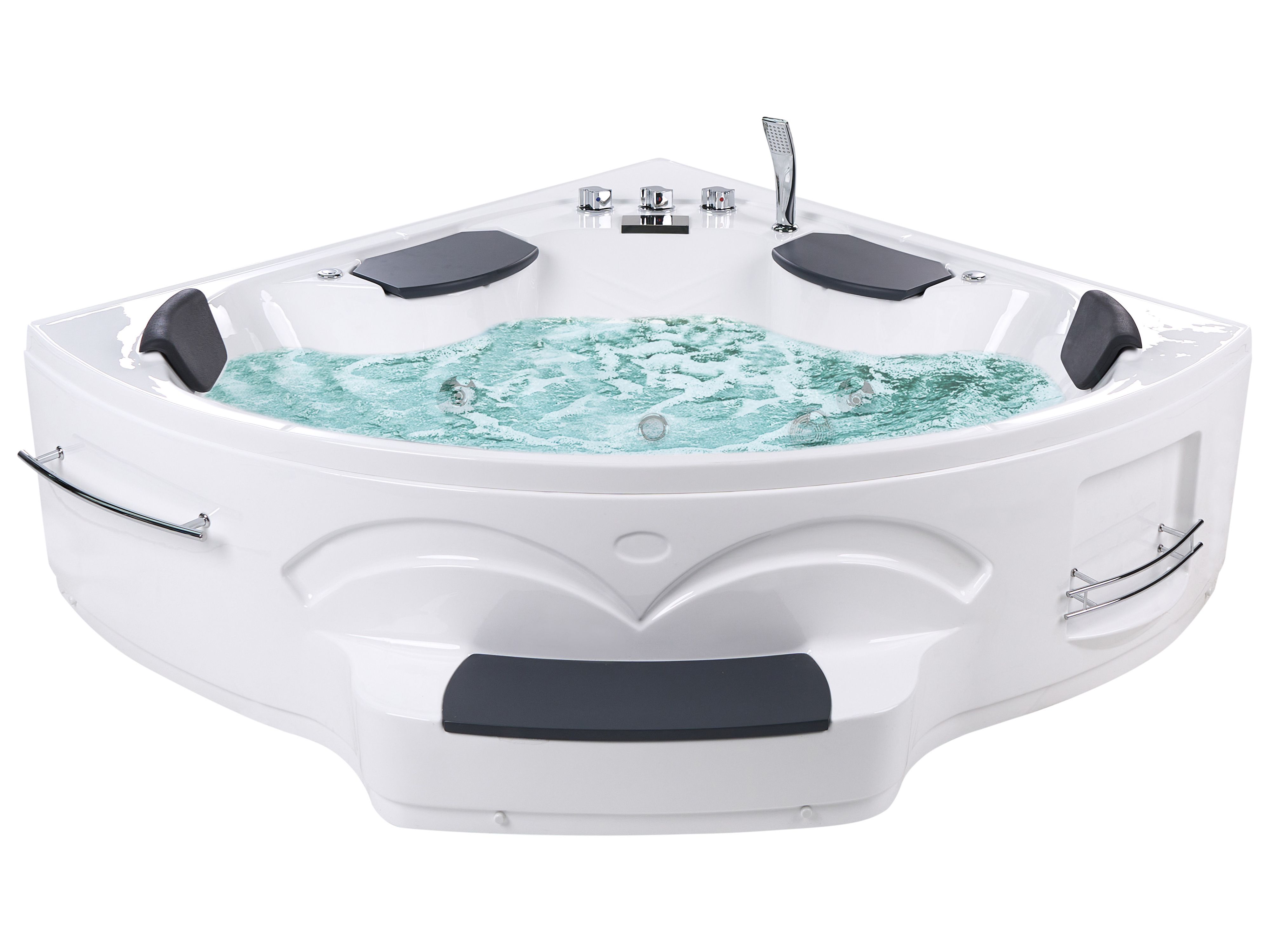 Corner Hot Tub with LED CUYABENO 2110 x 1500 mm White