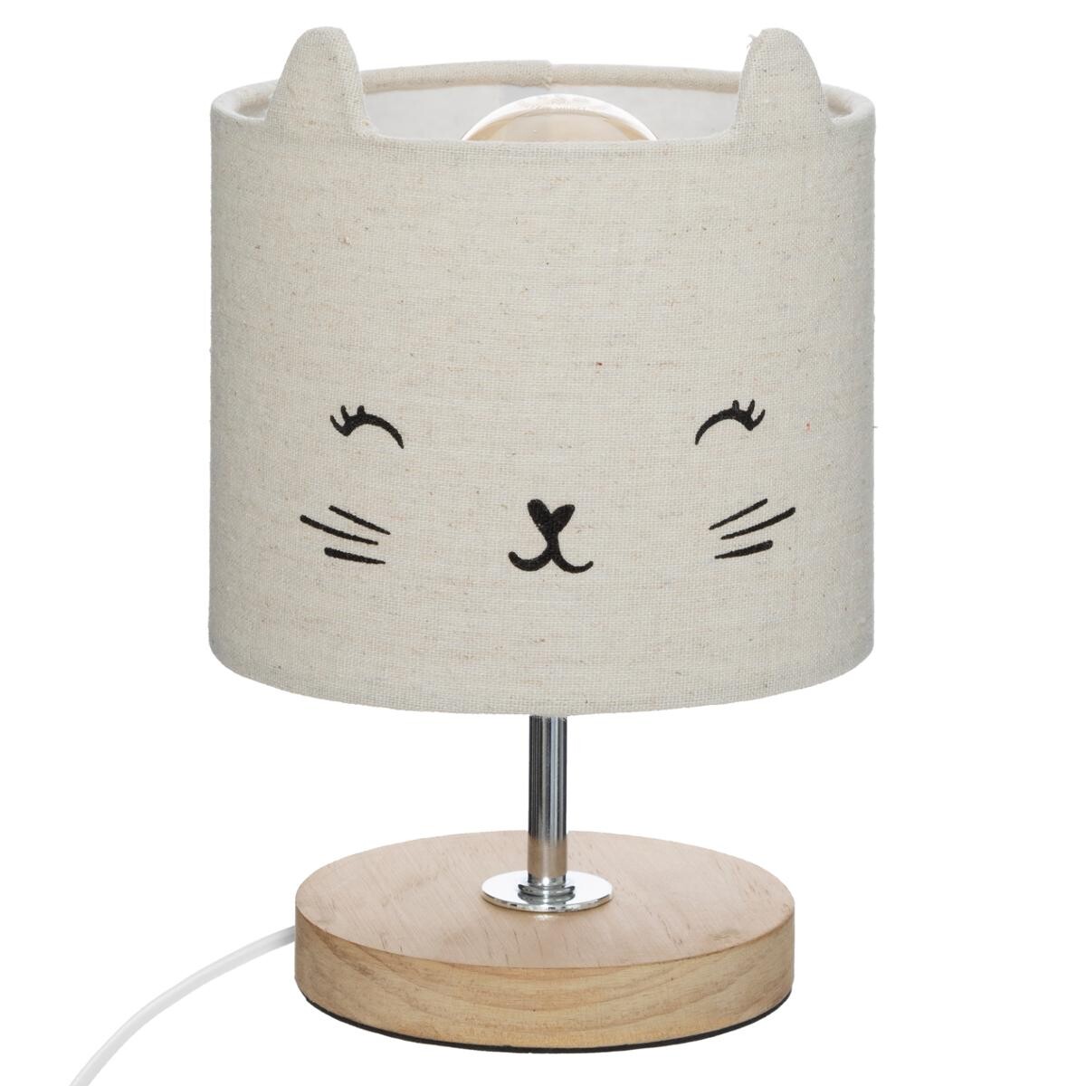 Kids lamp "Cat" Grey, H.21 cm