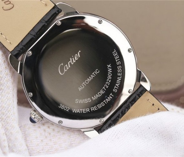 Replica Cartier ZF Ronde de Cartier 42mm White Dial Leather Strap MIYOTA 9015 - Top club