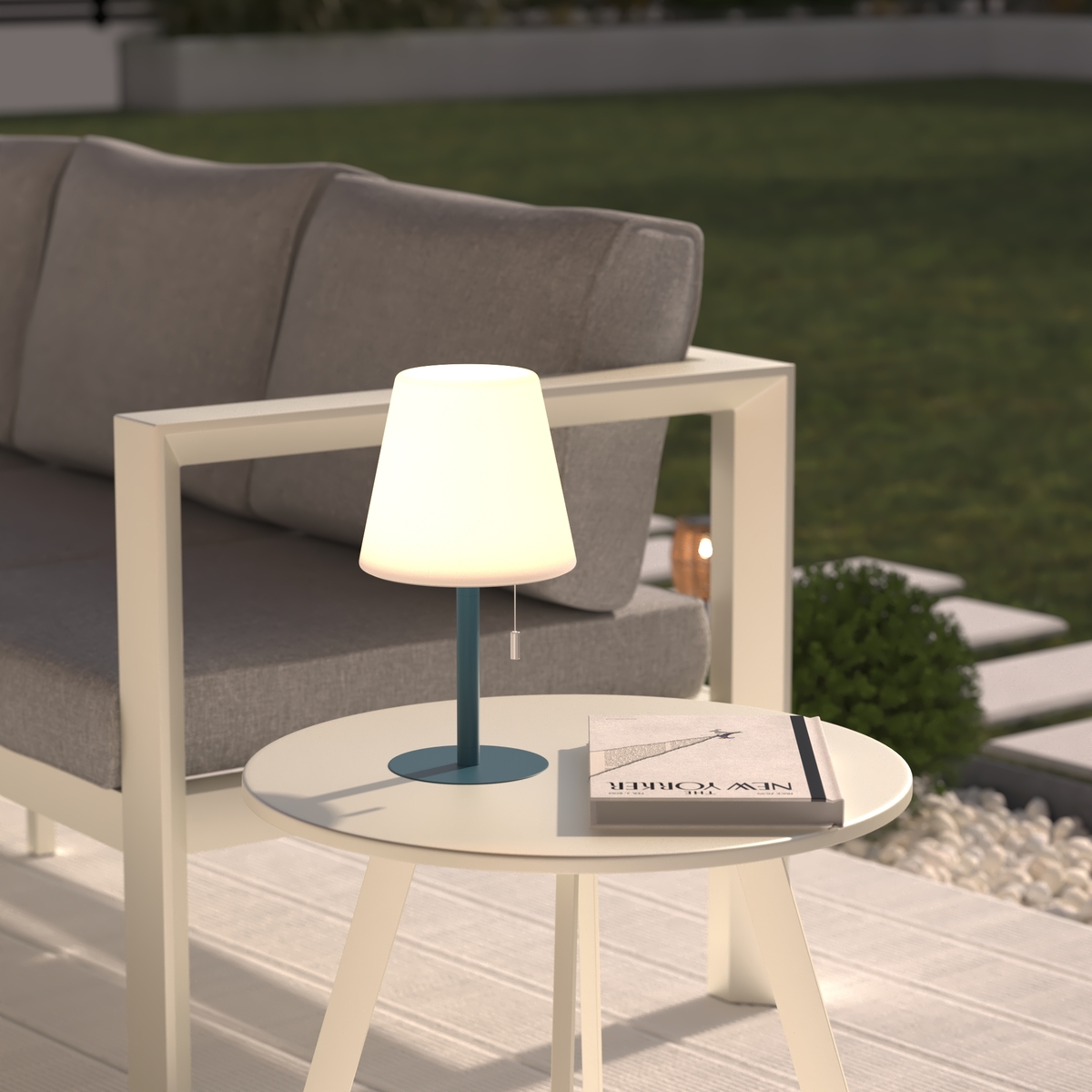 LED USB outdoor lamp "Zack" Duck Blue, H. 30 cm