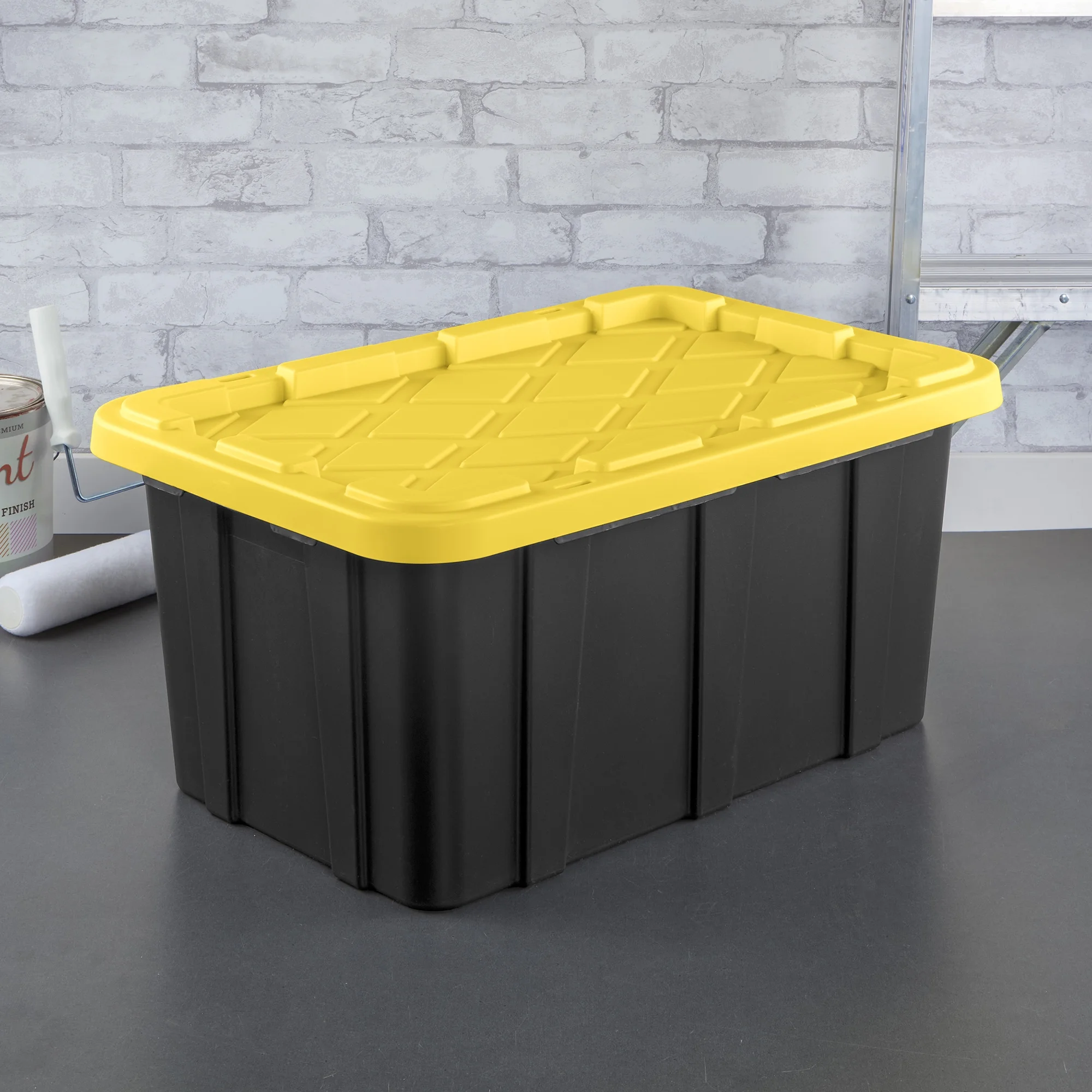 Sterilite 17 Gal Industrial Stackable Storage Tote Lidded Container, 6 Pack - Image 4