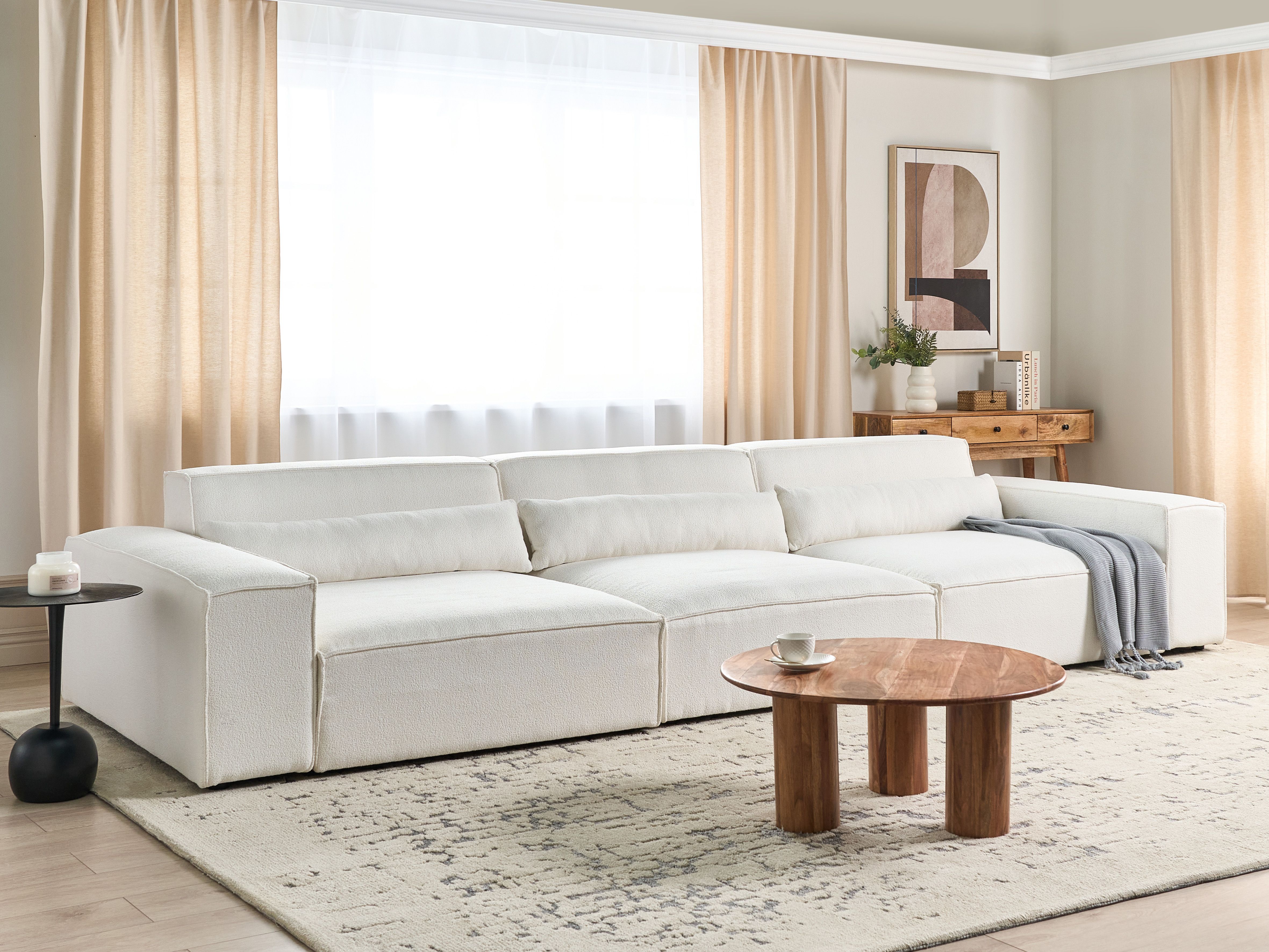 Modular Sofa 3 Seater HELLNAR Boucle Off-White