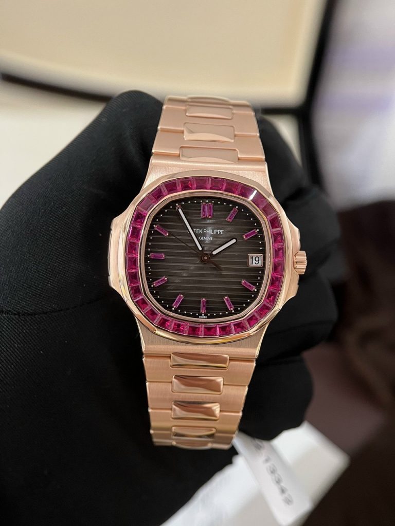 Patek Philippe Nautilus 5723 Replica Watch Gold Wrapped With Red Ruby 40mm - Elite Watch Atelier