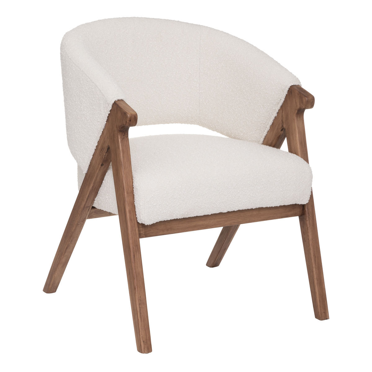 Armchair "Amza" Bouclette, White