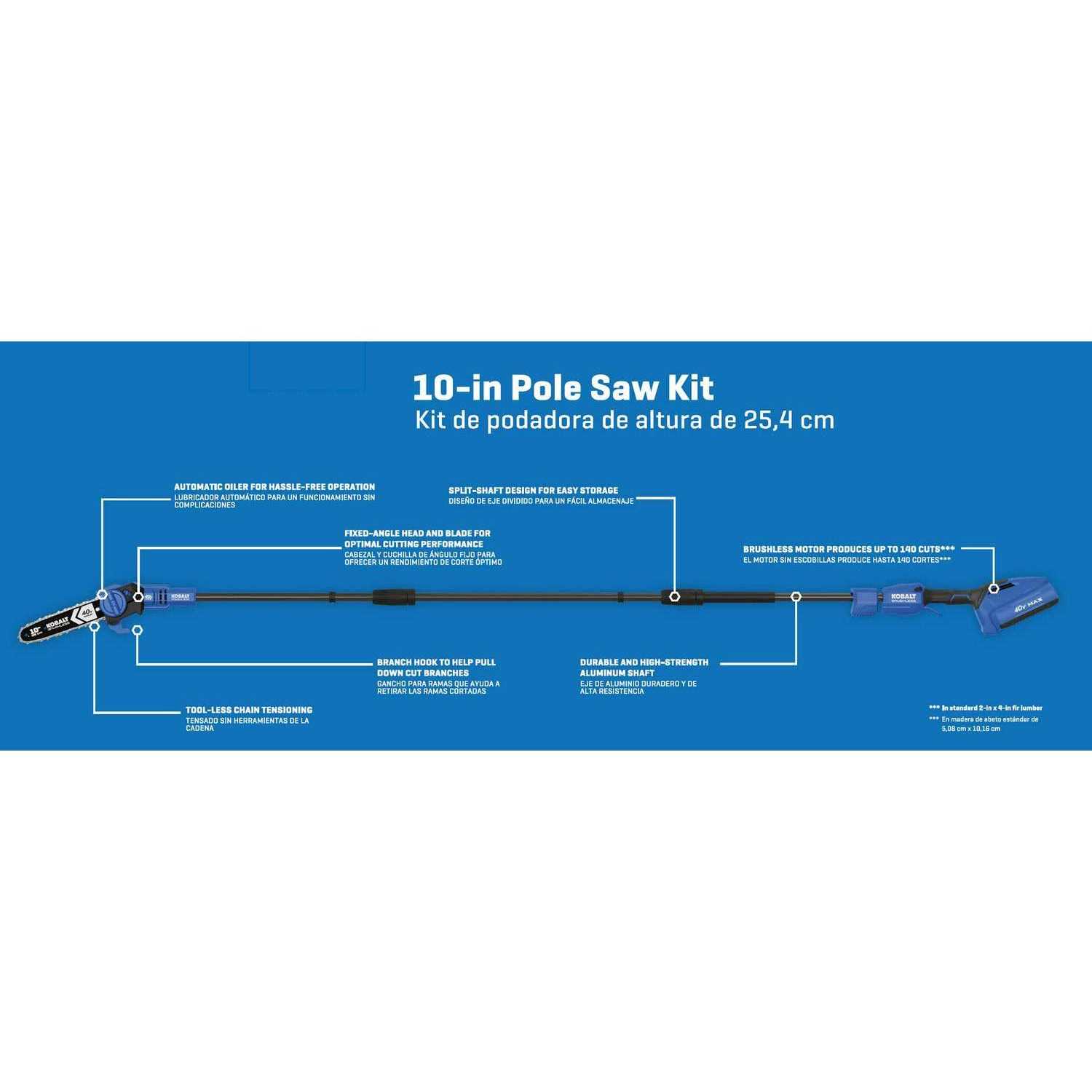 Kobalt Gen4 40-Volt 10-in Cordless Electric Pole Saw 2 Ah - KPS 1040A-03 - Image 4 Kobalt Gen4 40-Volt 10-in Cordless Electric Pole Saw 2 Ah - KPS 1040A-03 - Image 4