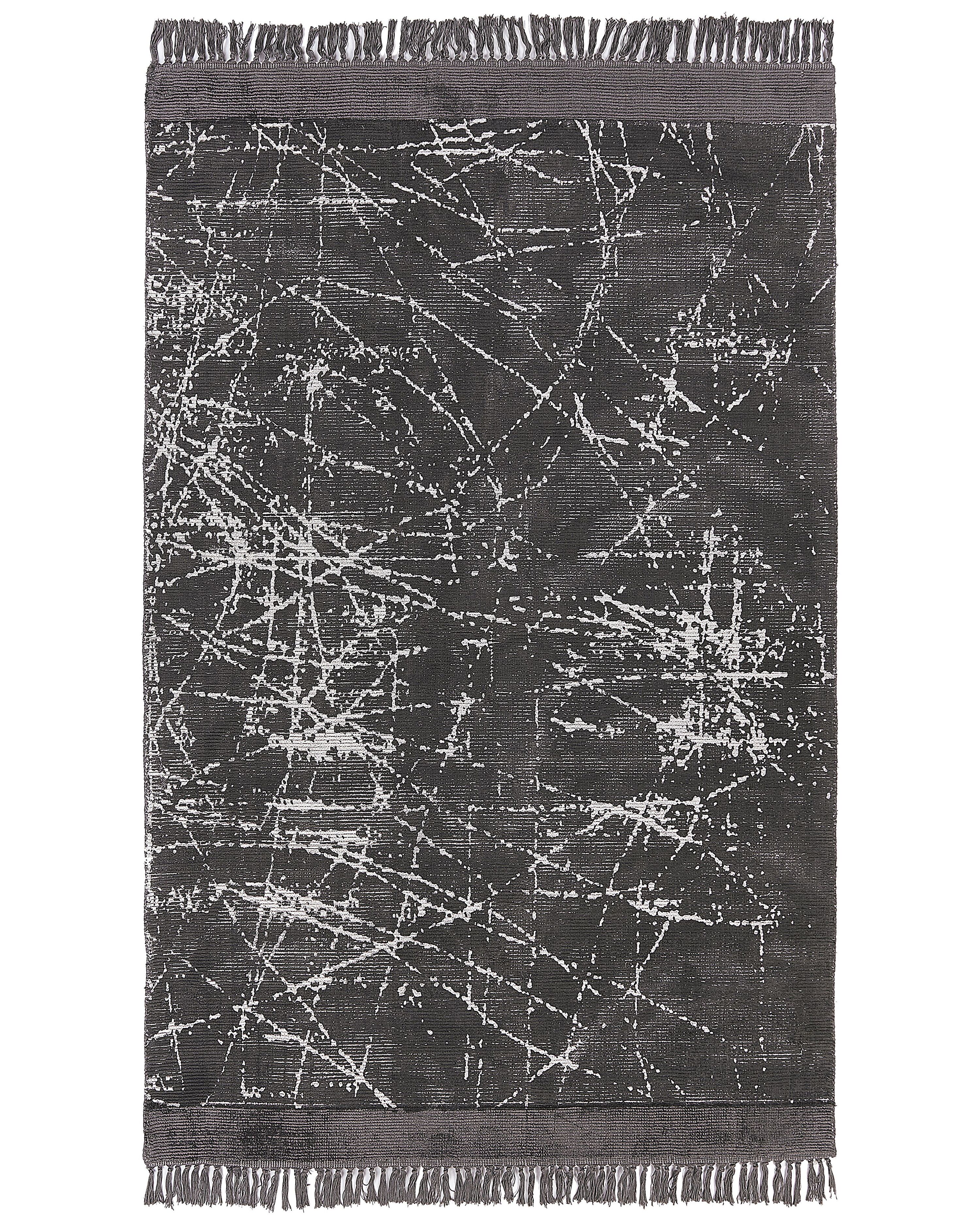 Rug HANLI Dark Grey 160 x 230 cm Viscose