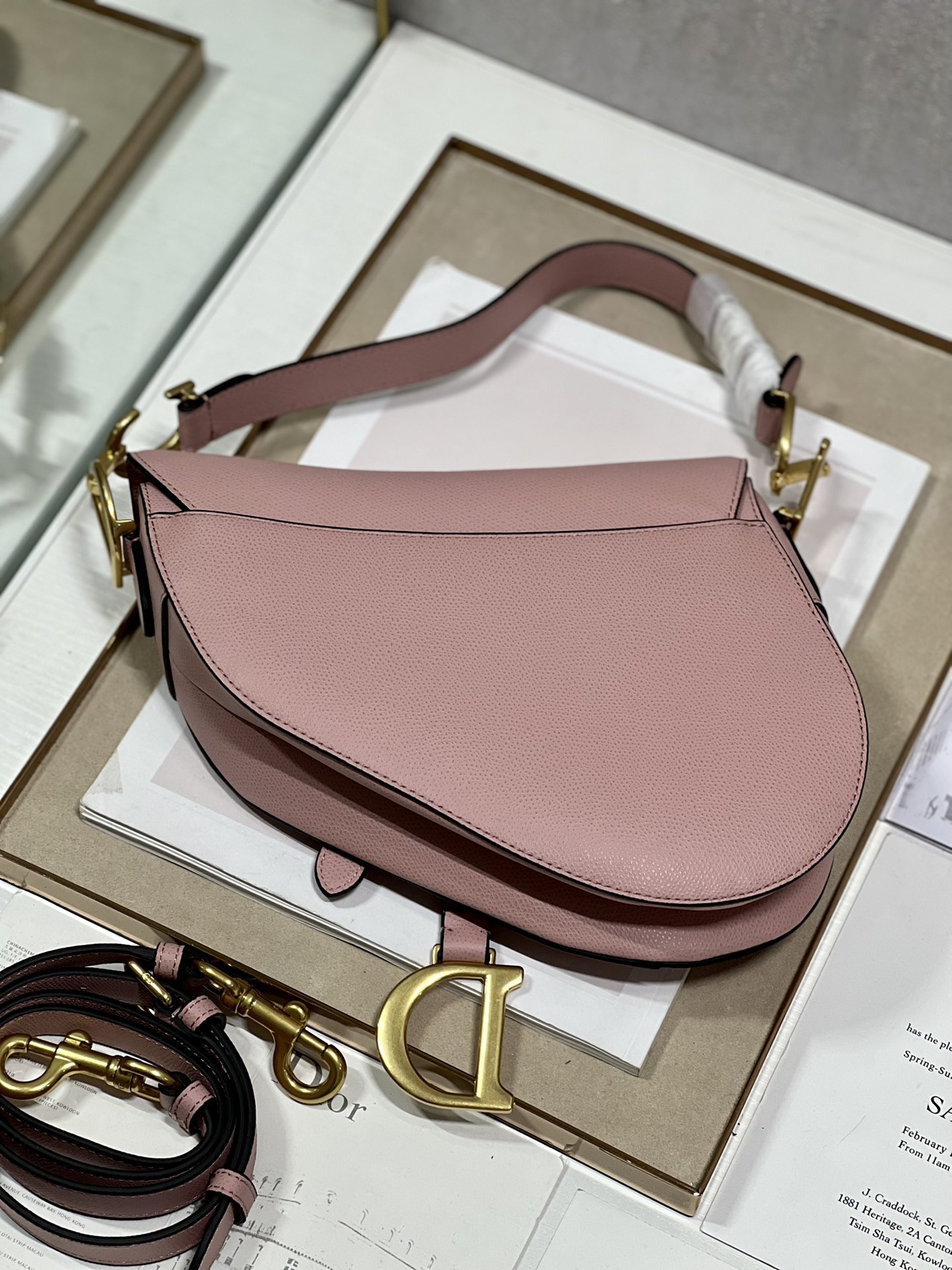 Saddle Bag With Strap Black/White/Green/Light Blue/Brown For Women 10in/25.5cm M0455CBAA_M9001:1High-quality replica