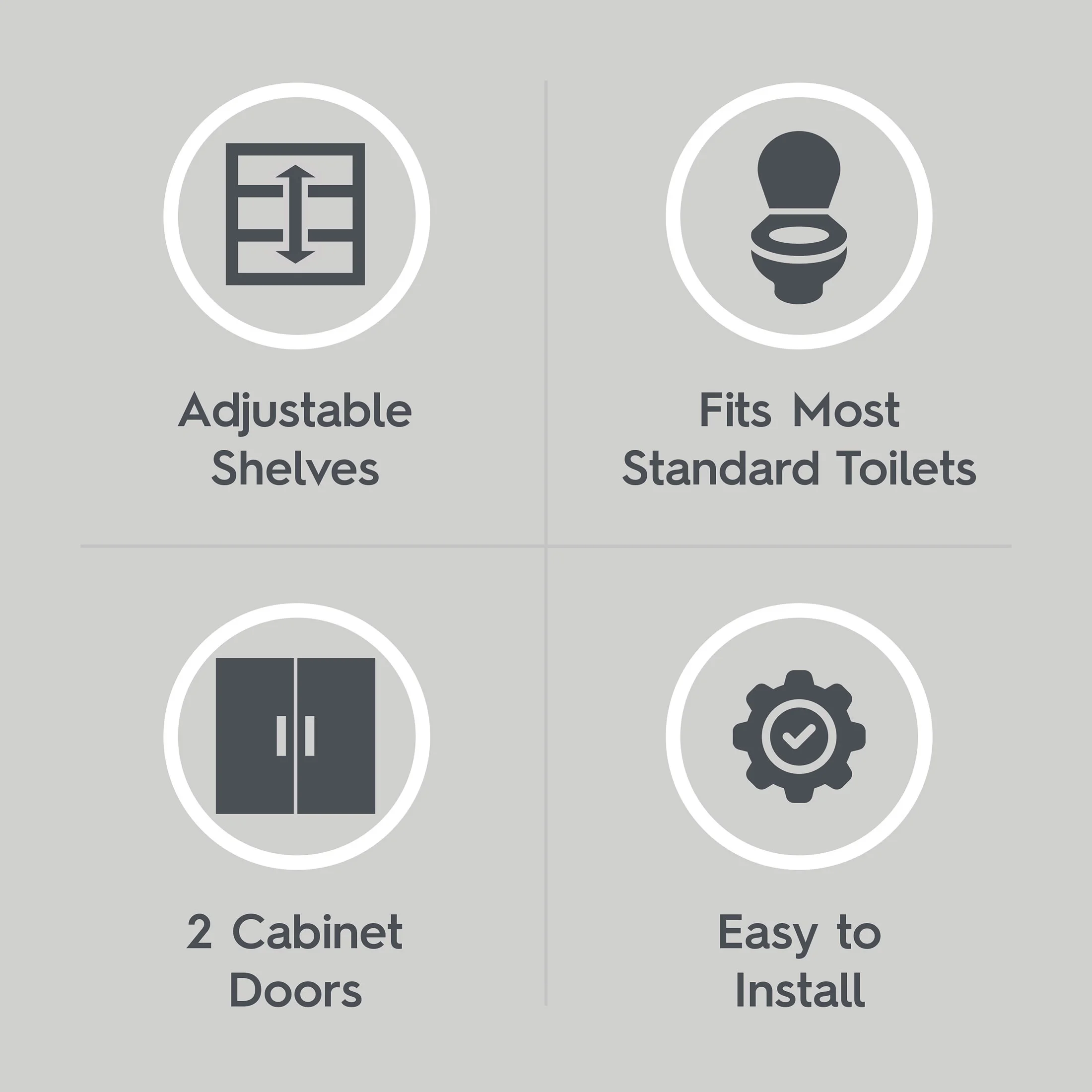 Better Homes & Gardens Juliet over-the-Toilet Space Saver Cabinet, 2 Adjustable Shelves, Black - Image 5