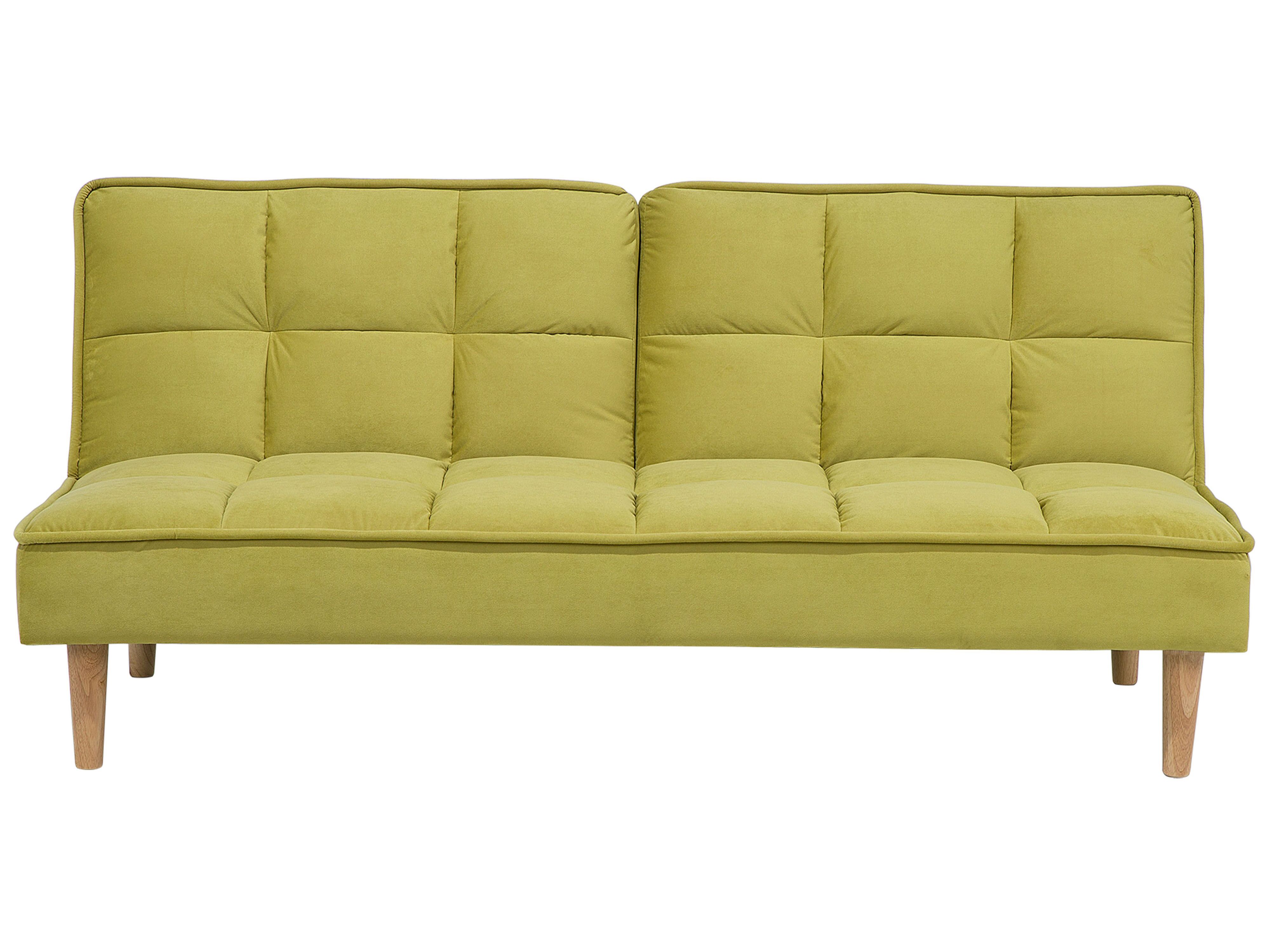 Sofa Bed 3 Seater SILJAN Fabric Olive Green