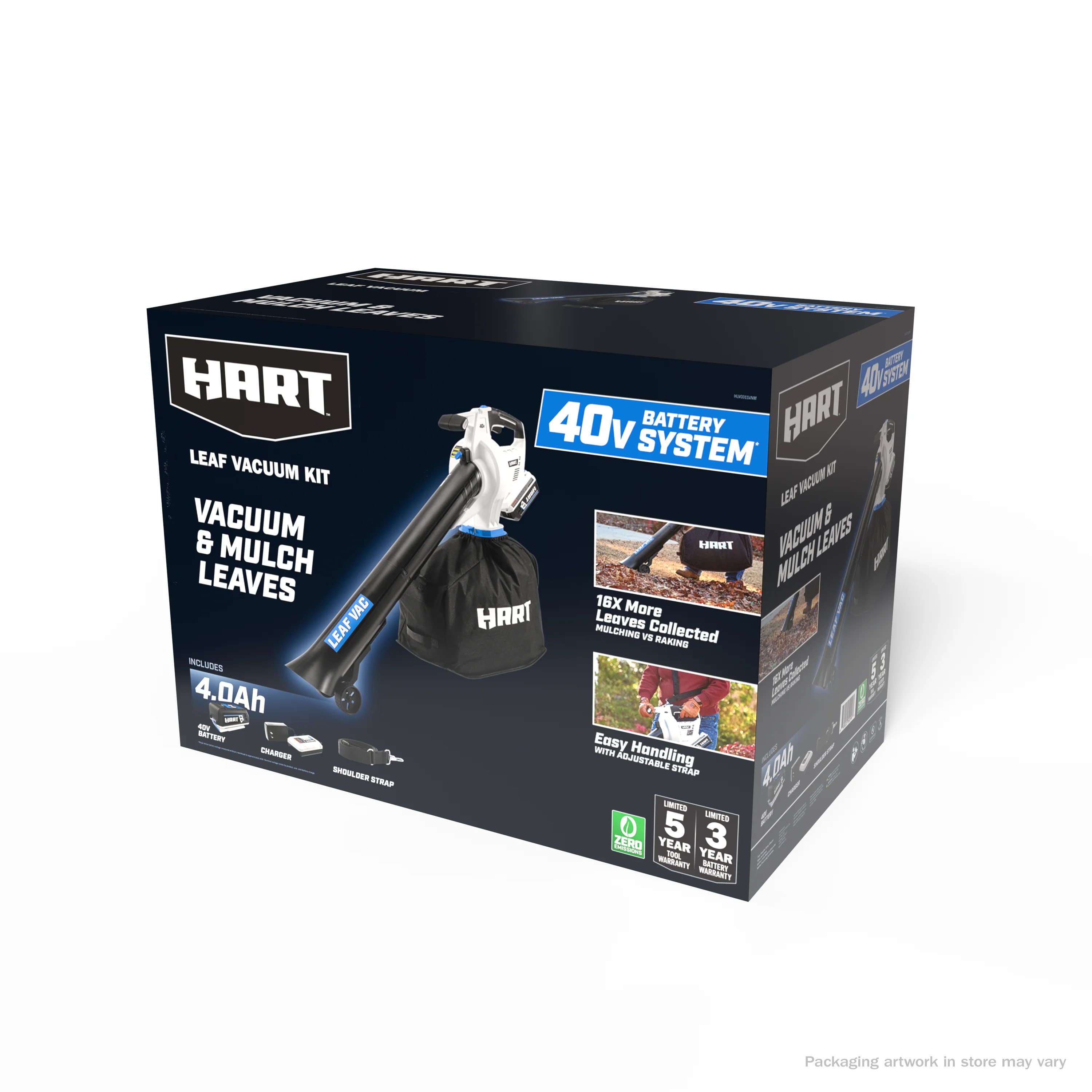 HART 40V Cordless Leaf Vacuum Kit, (1) 4.0Ah Lithium-Ion Battery - Image 2