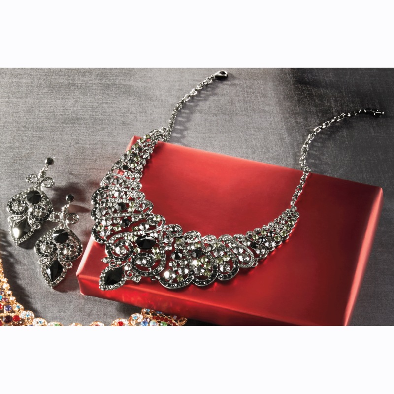 Crystal Vintage Necklace & Earring Set - MIDNIGHT VELVET CATALOG