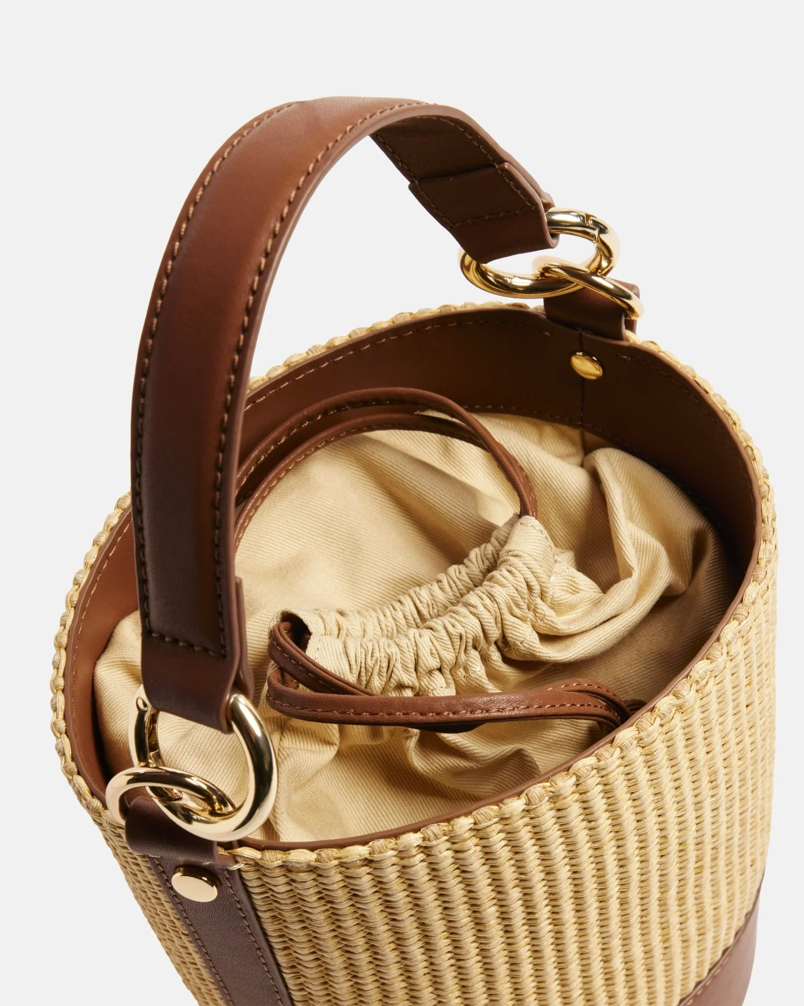 SAC MARTA/RAF - En cuir raphia marron