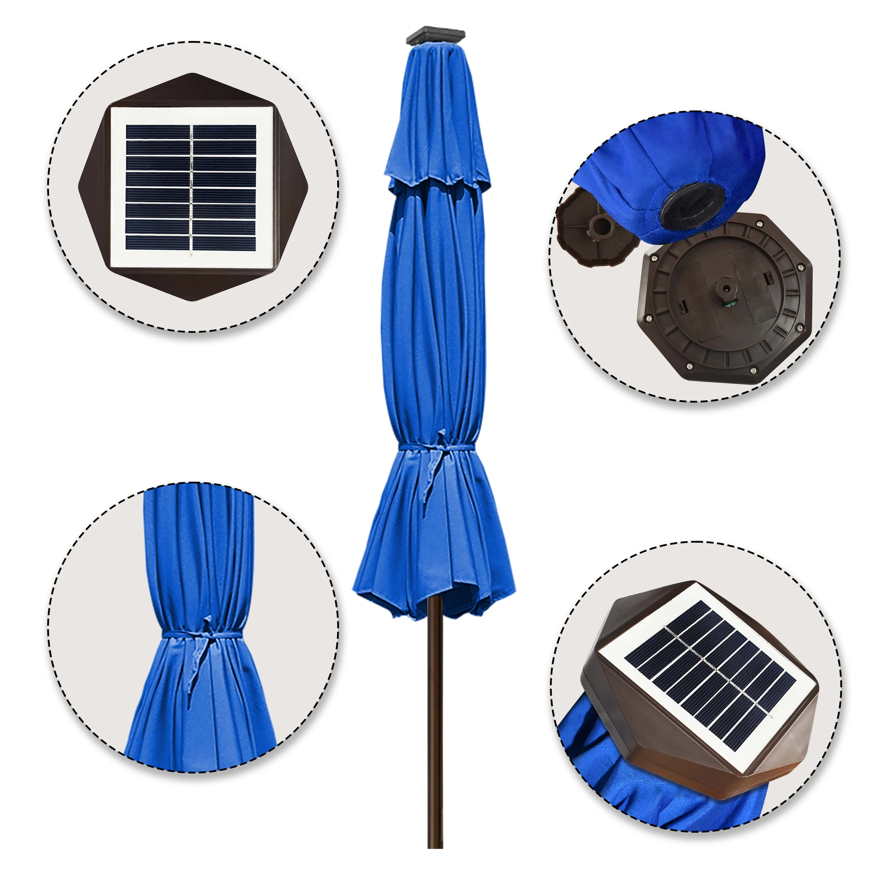 EliteShade Sunbrella Solar Umbrellas 9ft Market Umbrella with 80 LED Lights Patio Umbrellas Outdoor Table Umbrella with Ventilation and 5 Years Non-Fading Top,Ruby - Image 27