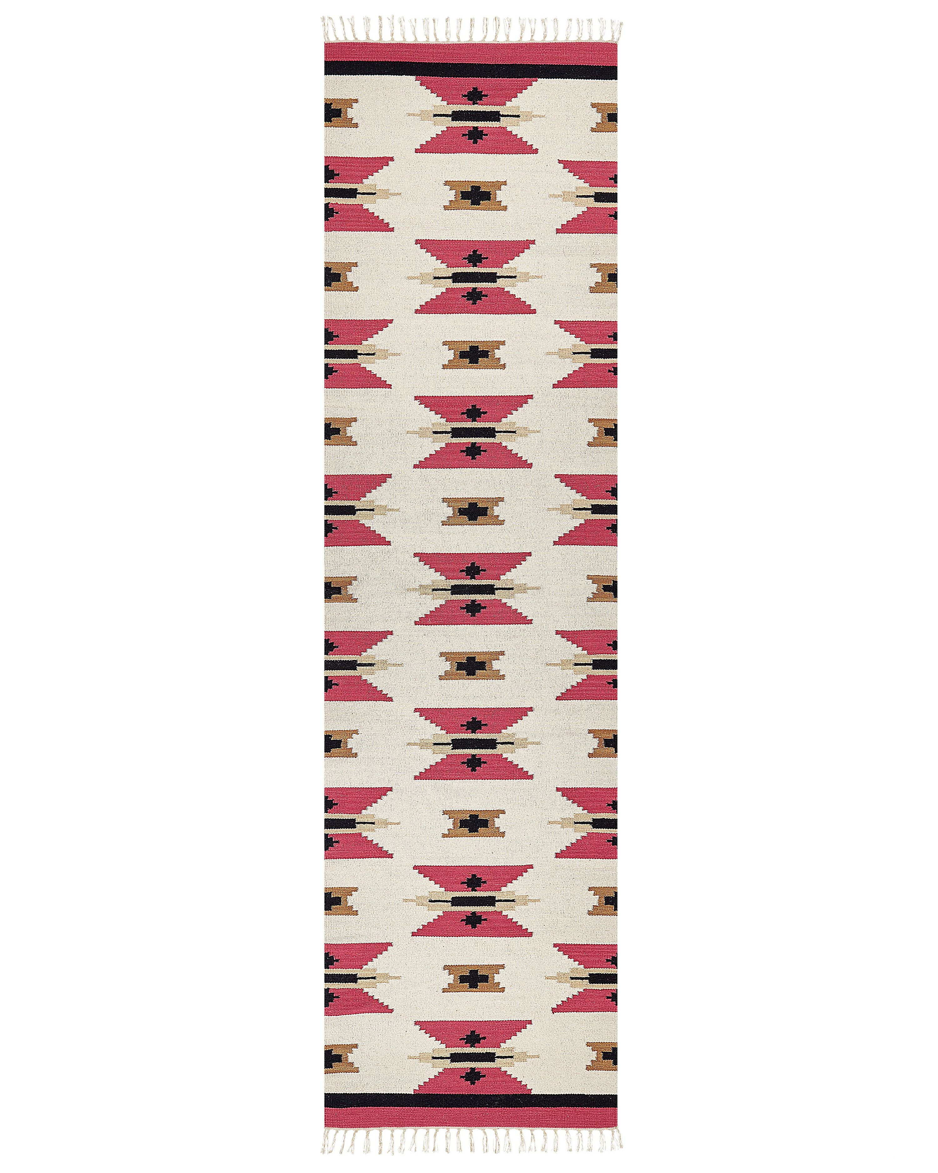 Rug GARNI Multicolour 80 x 300 cm Cotton Kilim