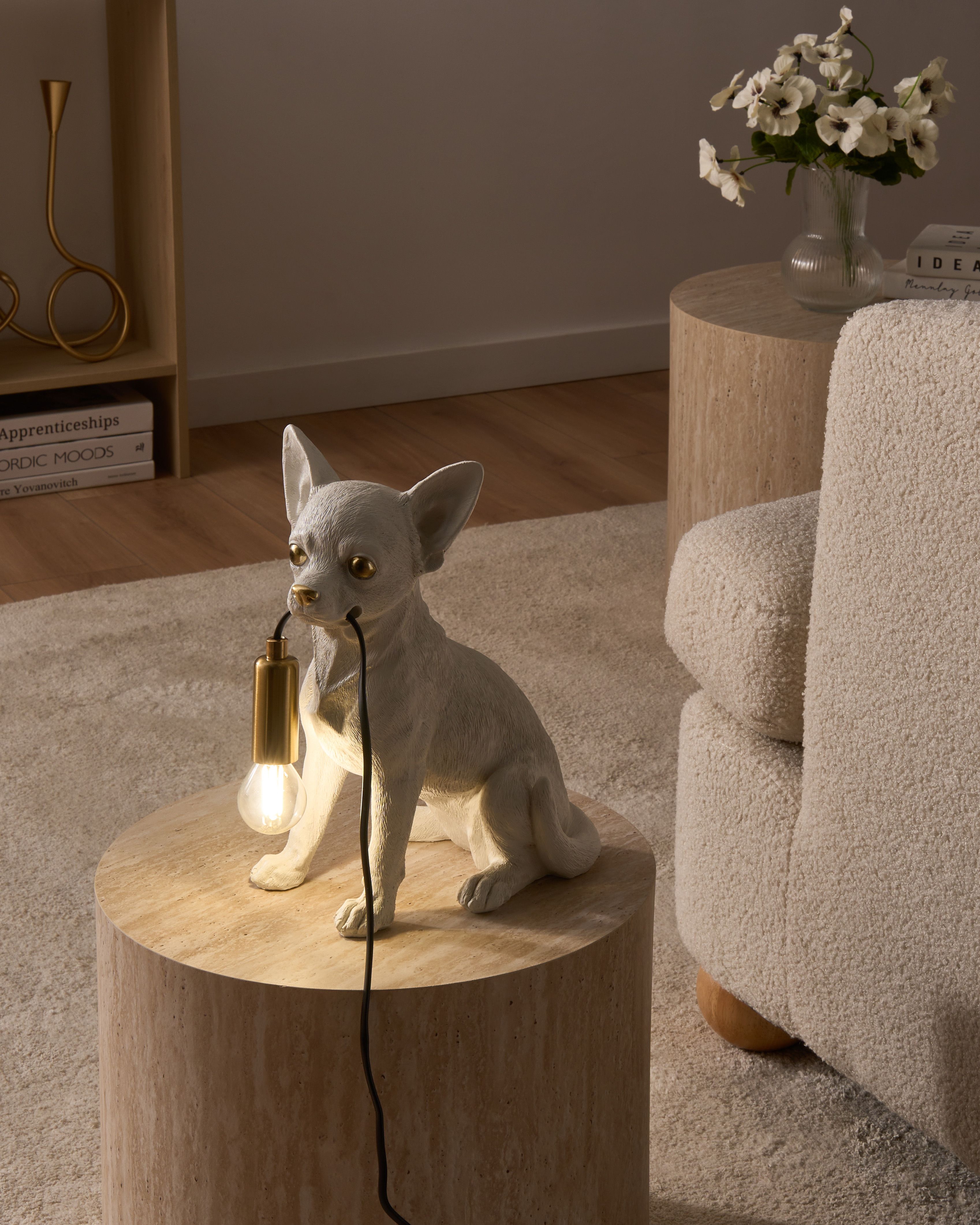 Table Lamp Dog ROCCO White