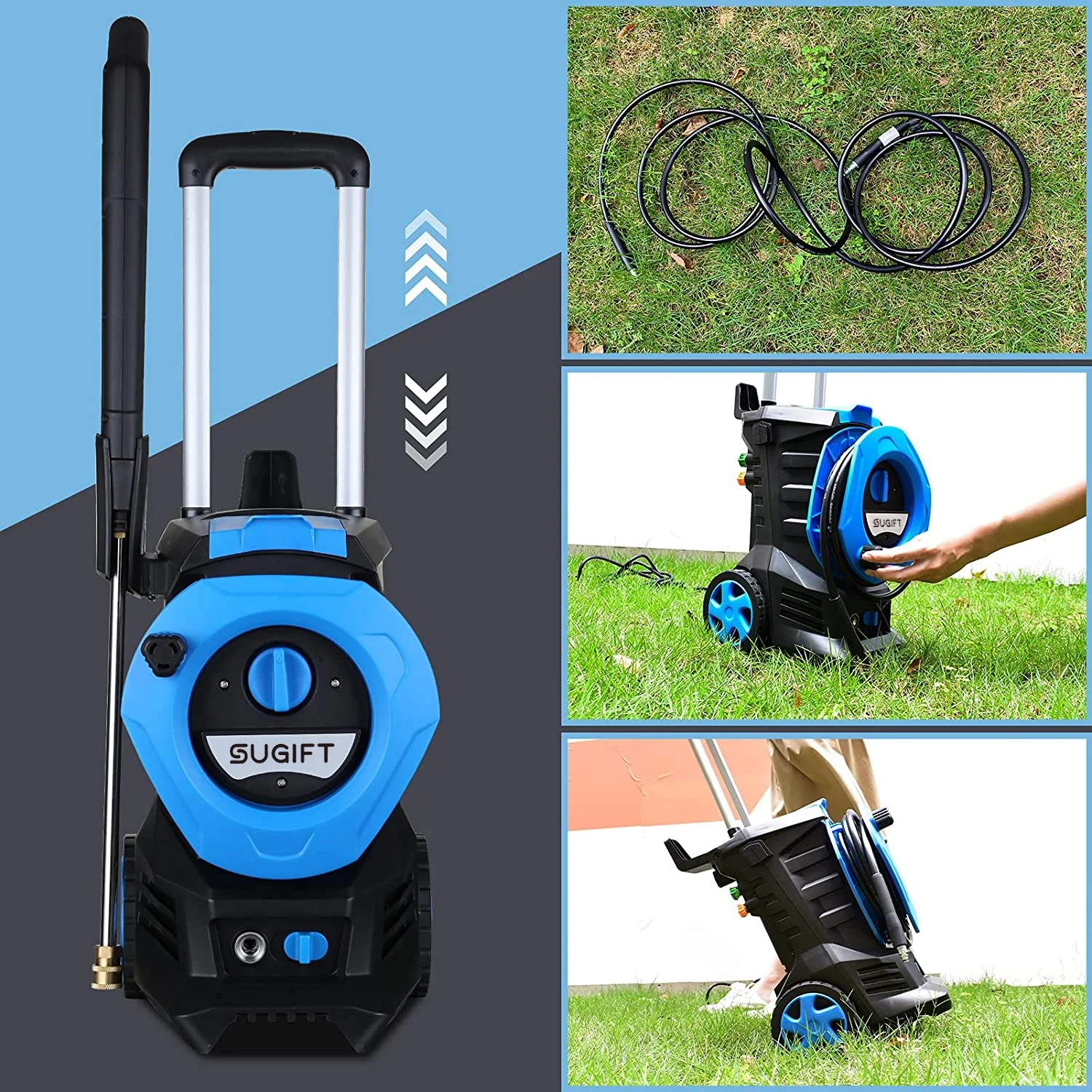 SUGIFT Electric Pressure Washer 4500PSI-Max 3.2GPM with Touch Screen Adjustable Pressure and 5 Nozzles Power Washer Cleaning for Patio,Blue - Image 19