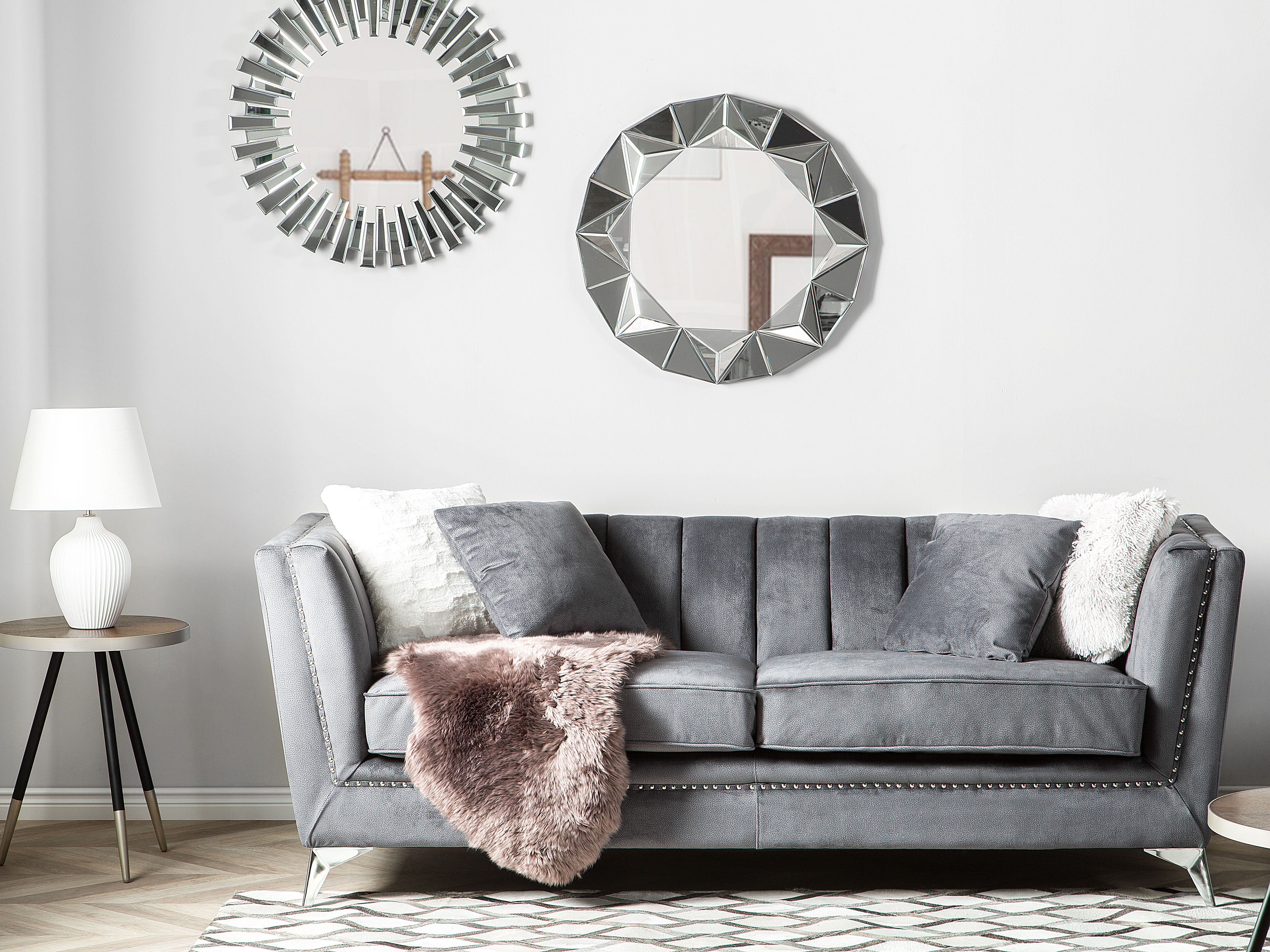 Sofa 3 Seater GAULA Velvet Grey