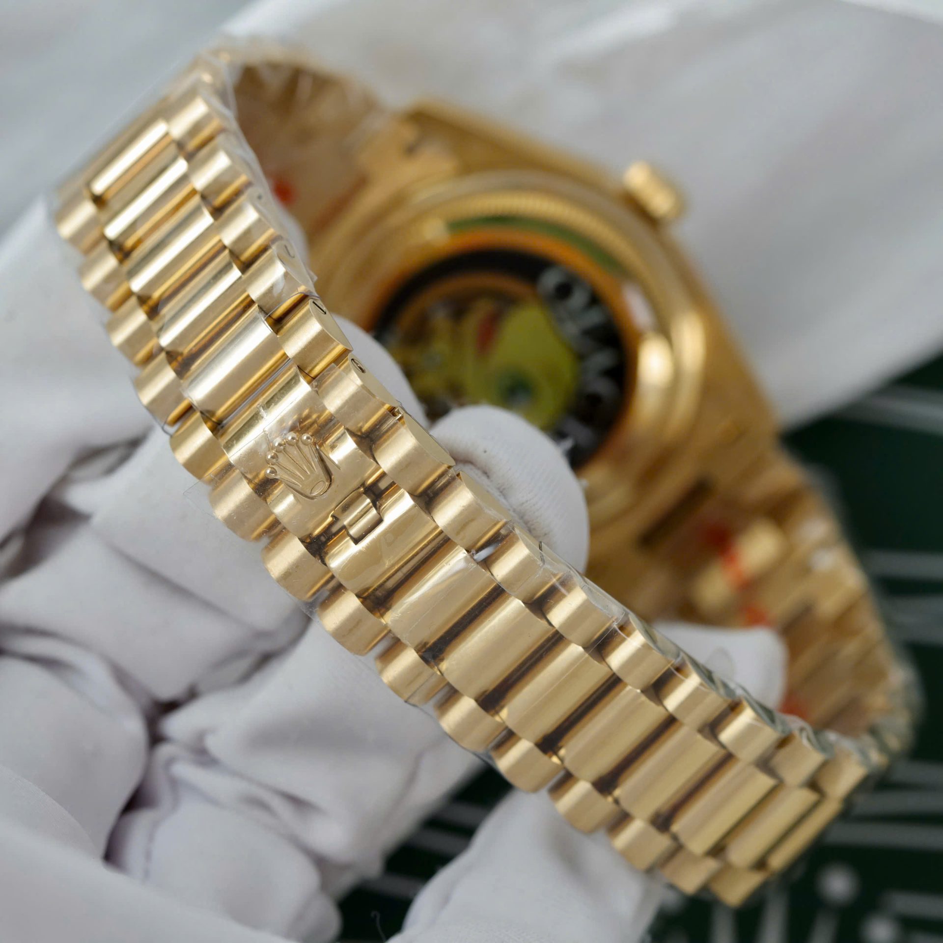 Rolex Day-Date M128238 Copies Watch Yellow Dial Weight 159Gram QF Factory 36mm - Elite Watch Atelier