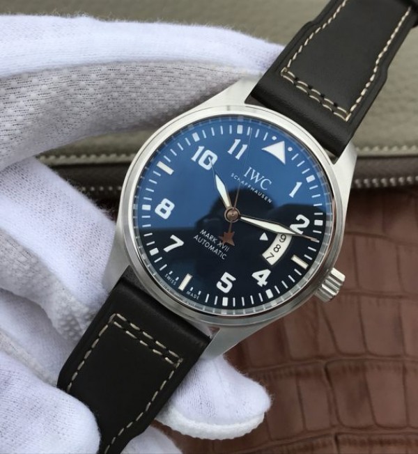 Replica IWC XF Mark XVII Le Petit Prince Blue Dial Leather Strap A2892 - Elite Watch Atelier