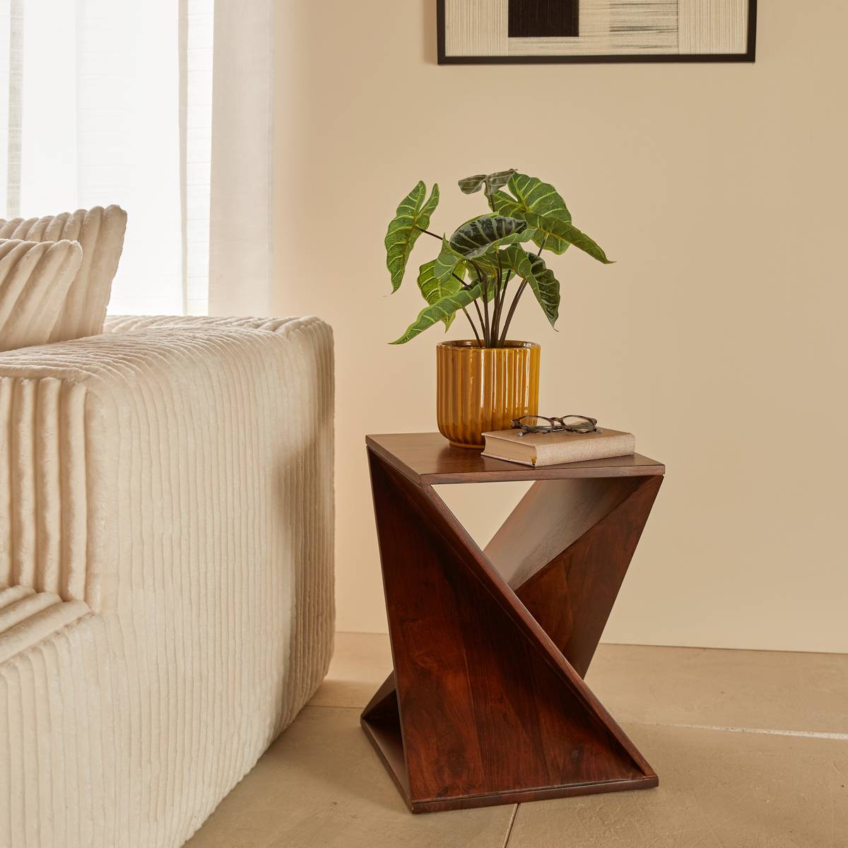 Side table "Rikaya" Brown, D.35 cm